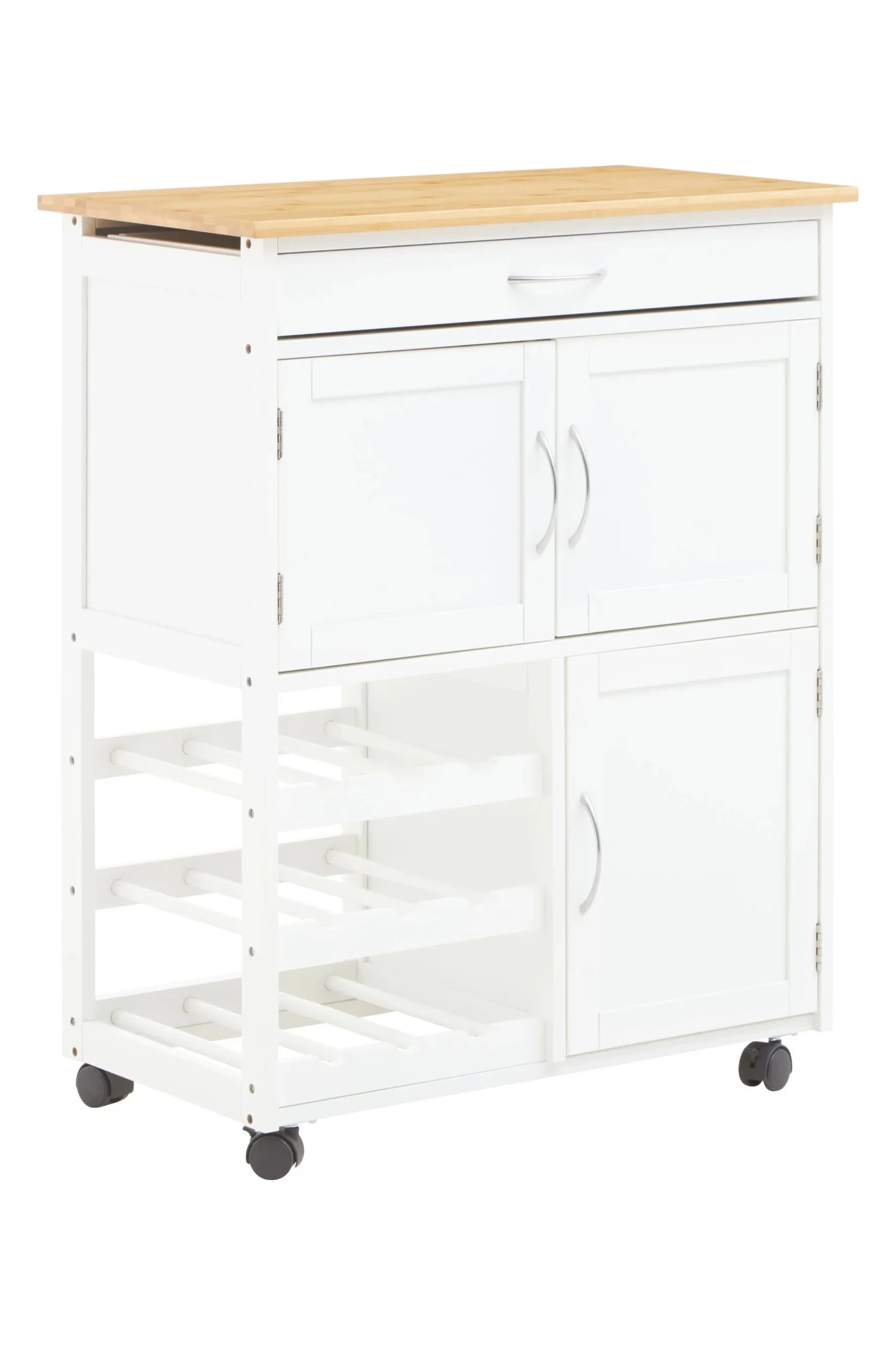 Harlow White and Bamboo Top Kitchen Trolley - Furniture, photo 5 of 8