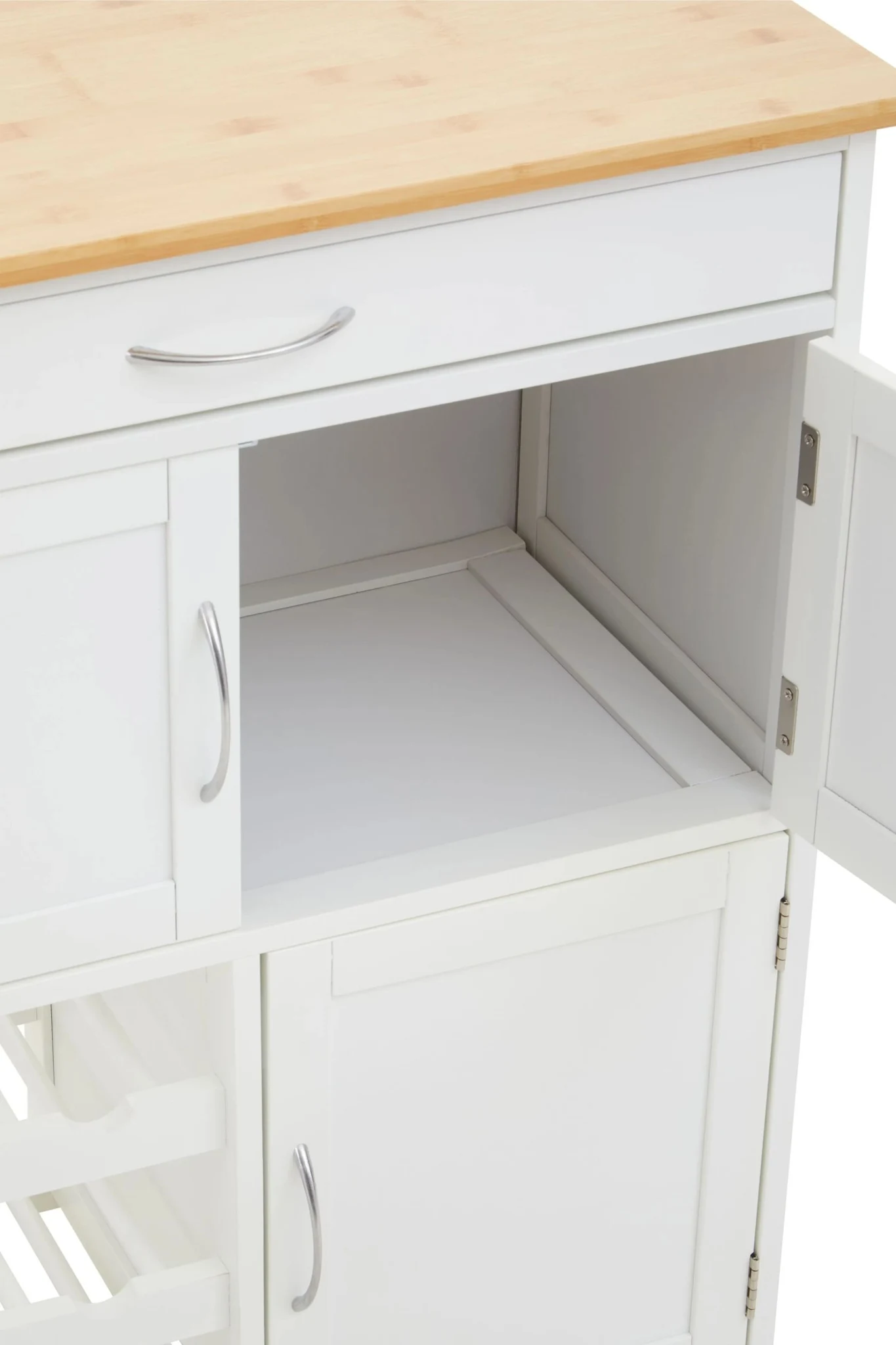 Harlow White and Bamboo Top Kitchen Trolley - Furniture, photo 8 of 8