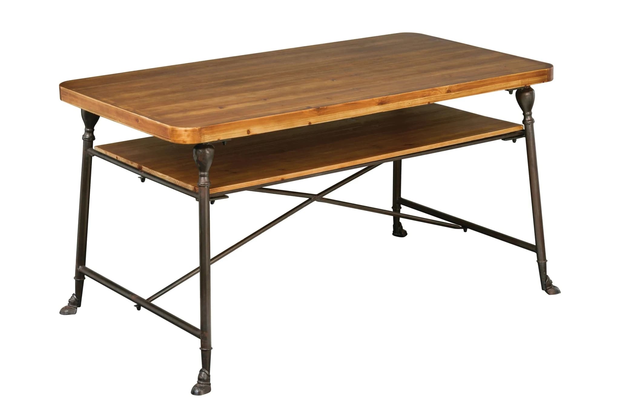 Foundry Fir Wood Dining Table with Shelf - Bookcases & shelving, photo 2 of 2