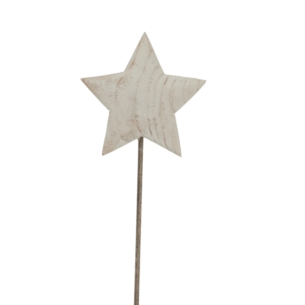 Whitewashed Rustic Star On Stand - Decorative, photo 2 of 5