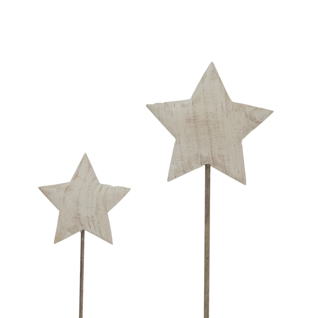 Whitewashed Rustic Star On Stand - Decorative, photo 5 of 5