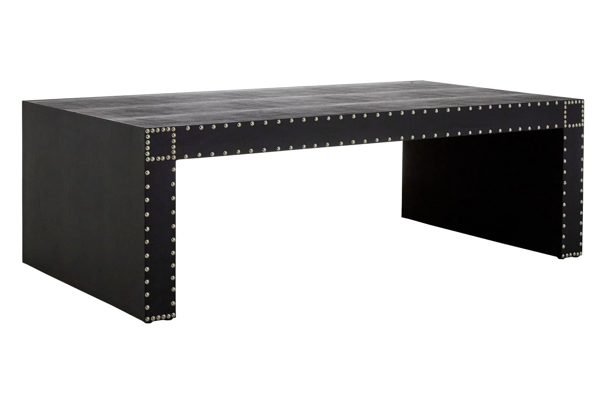 Sloane Black Leather Effect with Studs Coffee Table - Tables, photo 3 of 5