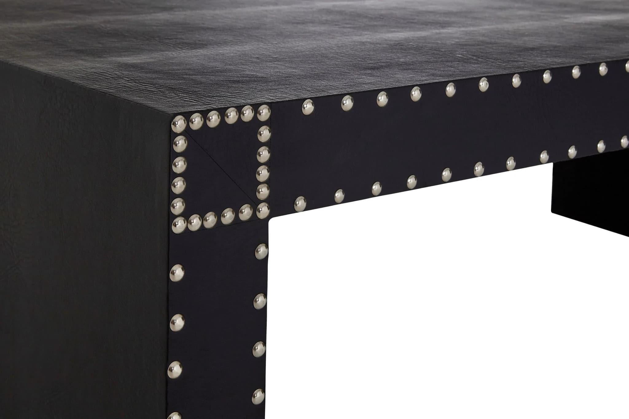 Sloane Black Leather Effect with Studs Coffee Table - Tables, photo 5 of 5