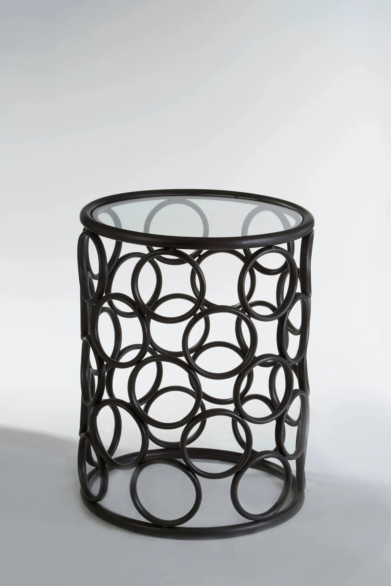 Antalya Black Round Side Table with Glass Top - Tables, photo 2 of 6