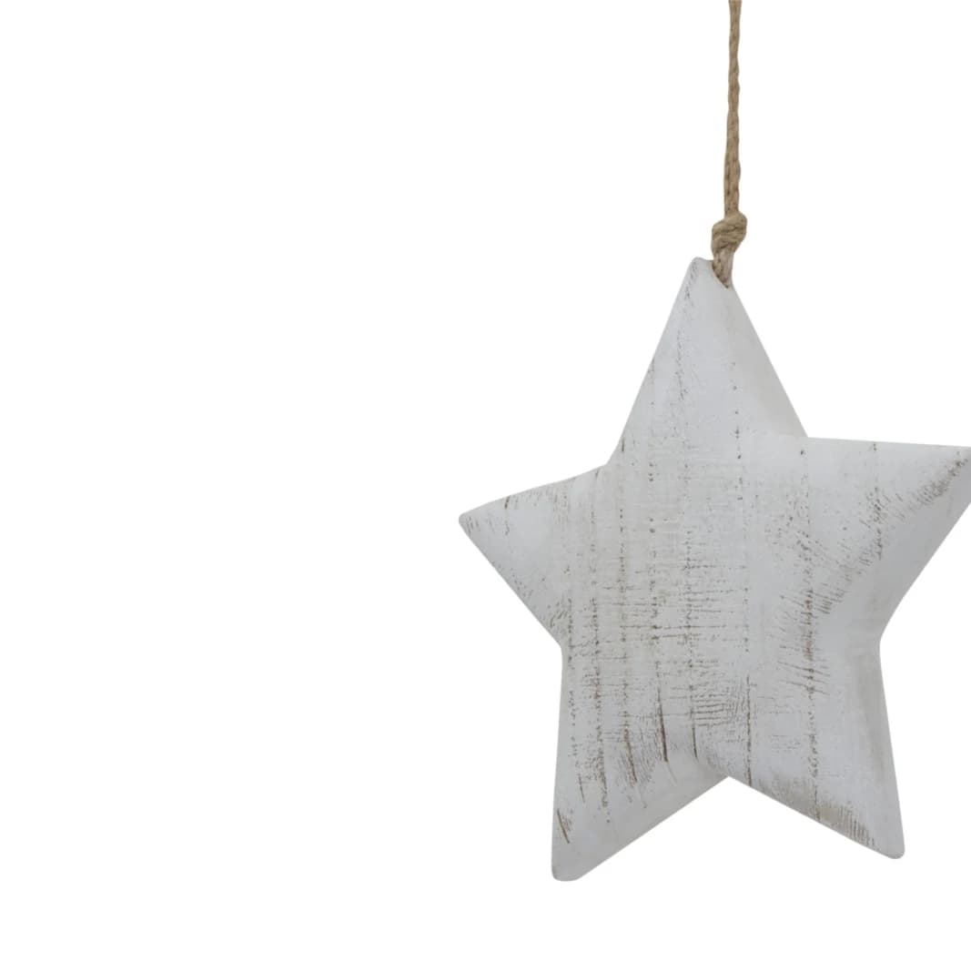 Large Whitewashed Rustic Hanging Star - Lanterns, photo 2 of 3