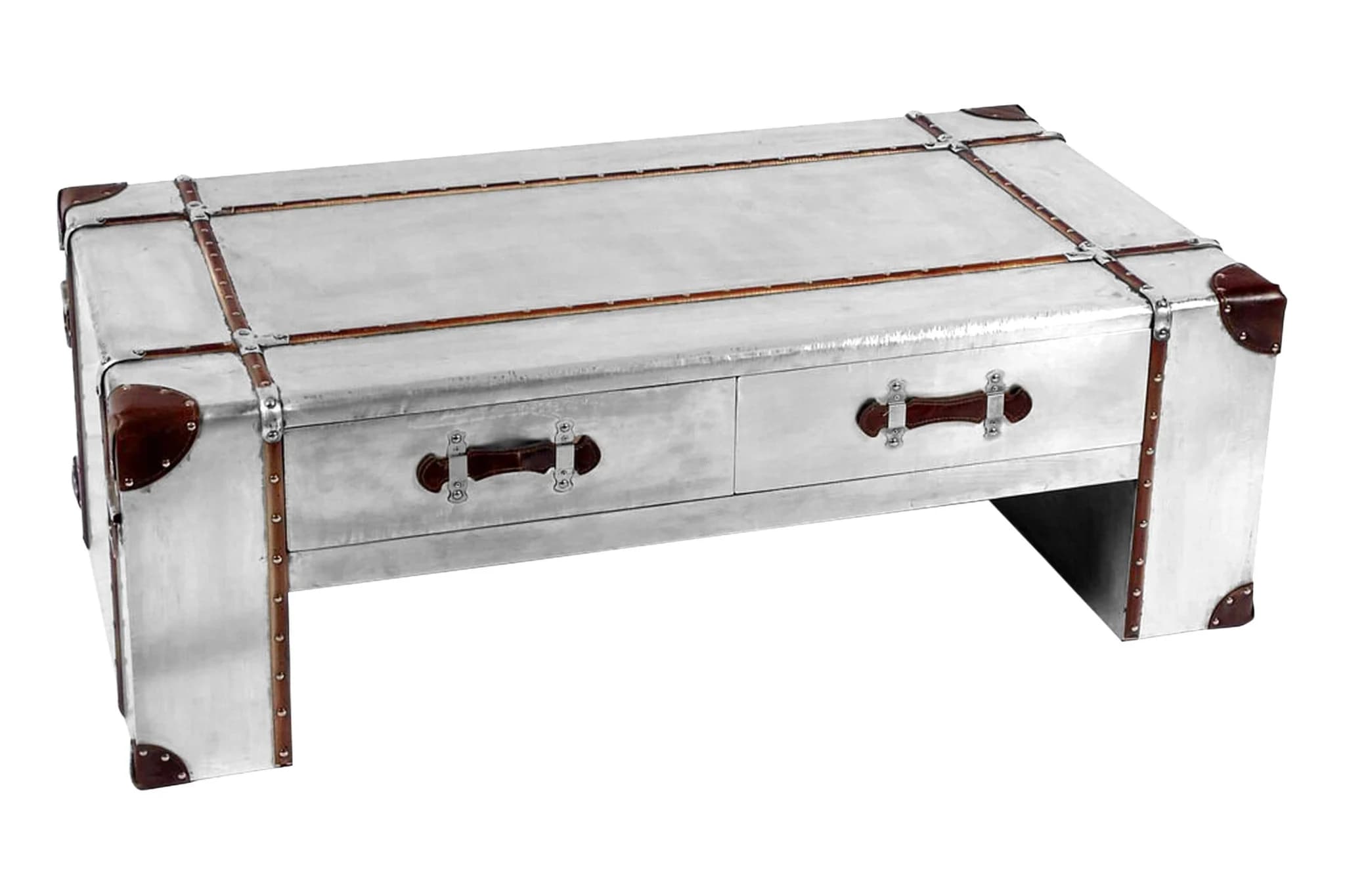 Avro Aluminum Trunk Style Coffee Table with 2 Drawers - Tables, photo 2 of 2