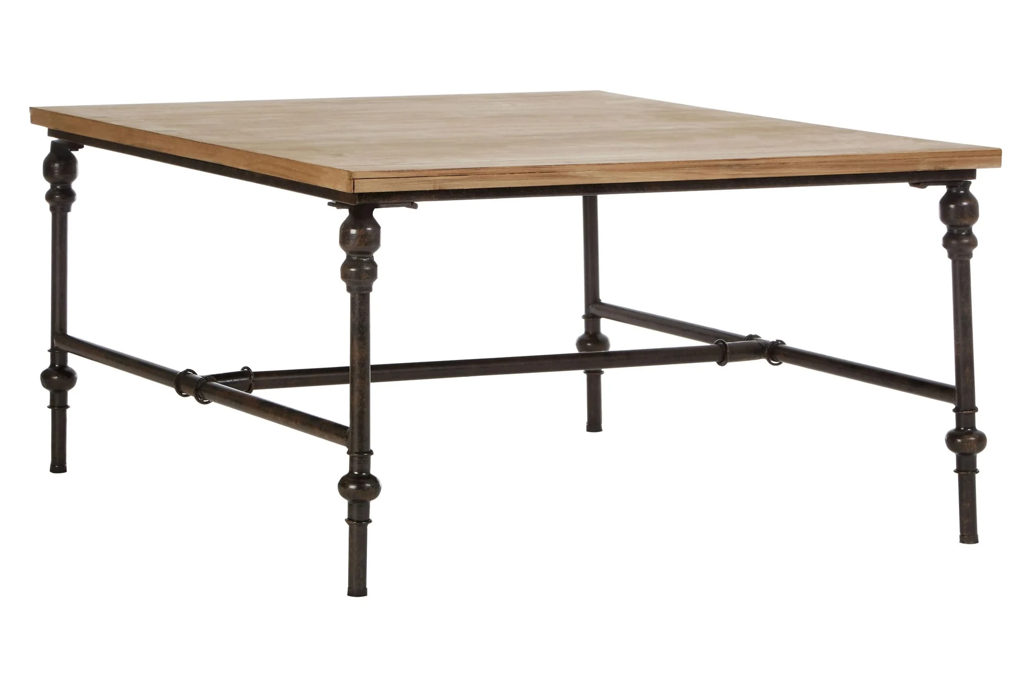 Tribeca Washed Finish Wood Square Coffee Table - Tables, photo 2 of 4