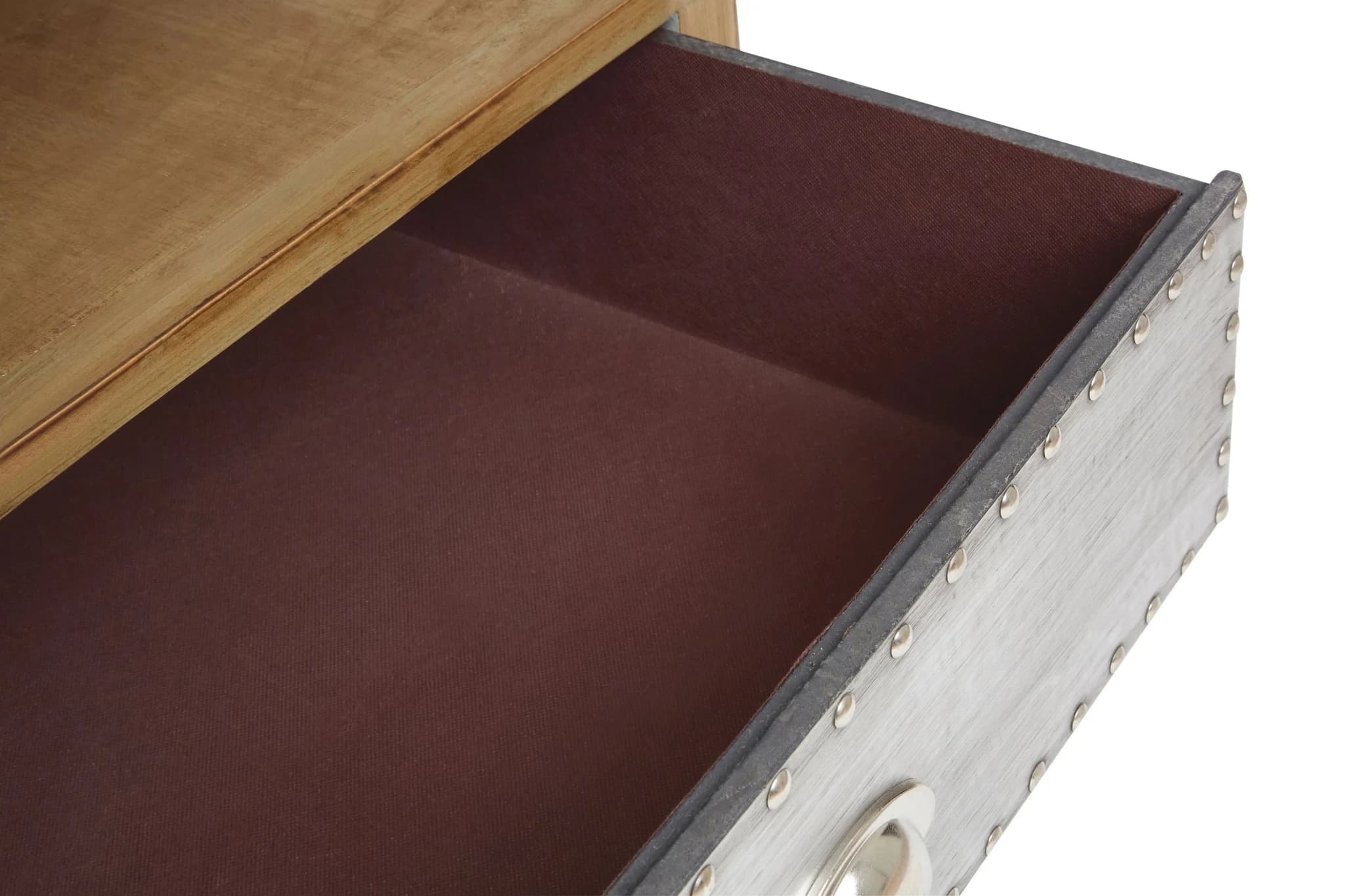 Shoreditch Natural Wooden Coffee Table with Aluminium Drawers - Tables, photo 3 of 4