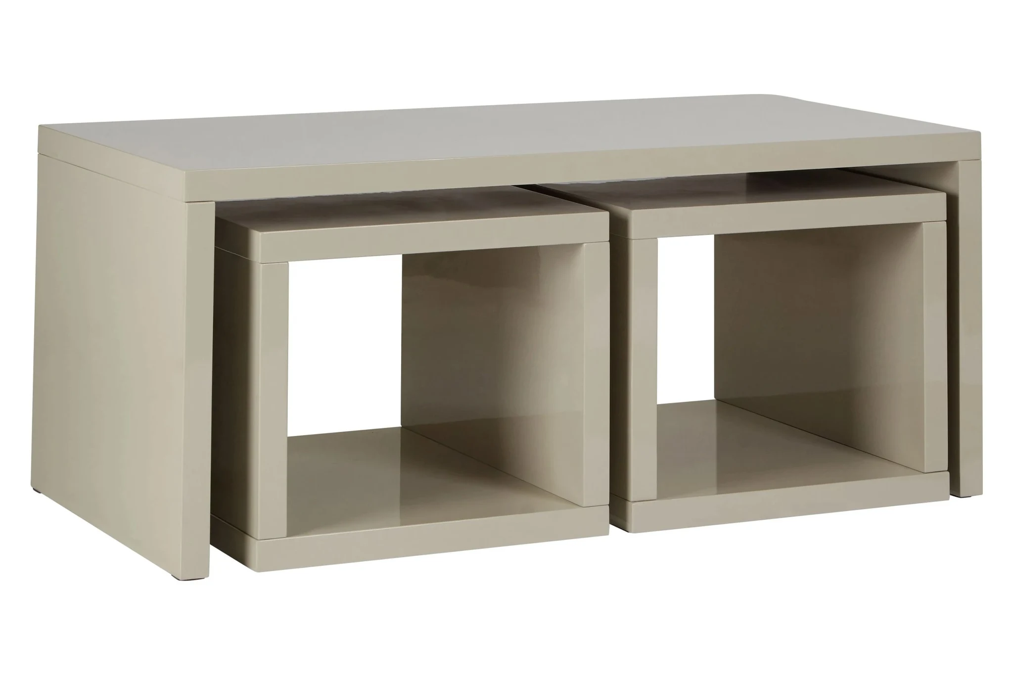 Madrid Grey High Gloss Set of 3 Nesting Coffee Tables - Tables, photo 3 of 3