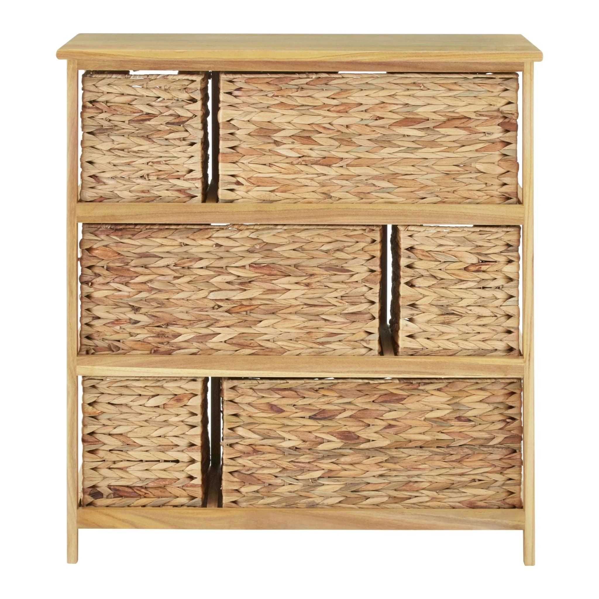 Padstow Storage Unit with 6 Water Hyacinth Drawers - Bookcases & shelving, photo 2 of 6