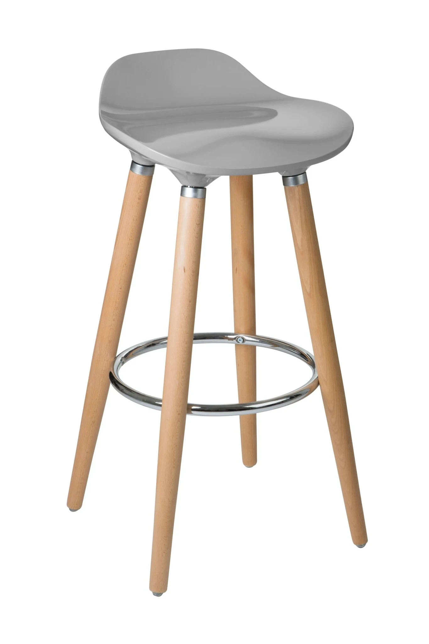 Stockholm Taupe Abs And Beech Wood Bar Stool - Seating, photo 2 of 2