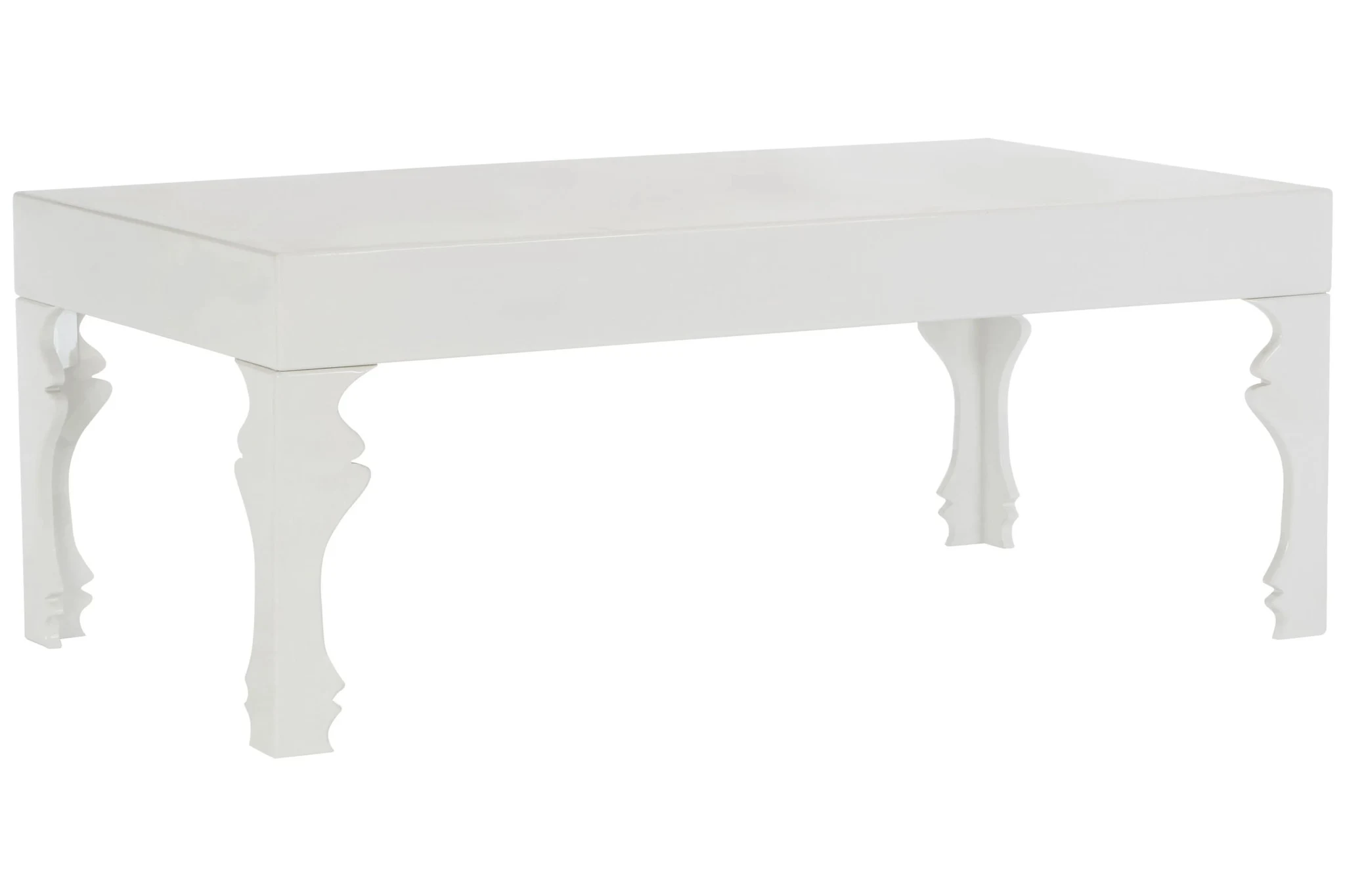 Luis White High Gloss Finish Coffee Table - Tables, photo 2 of 3