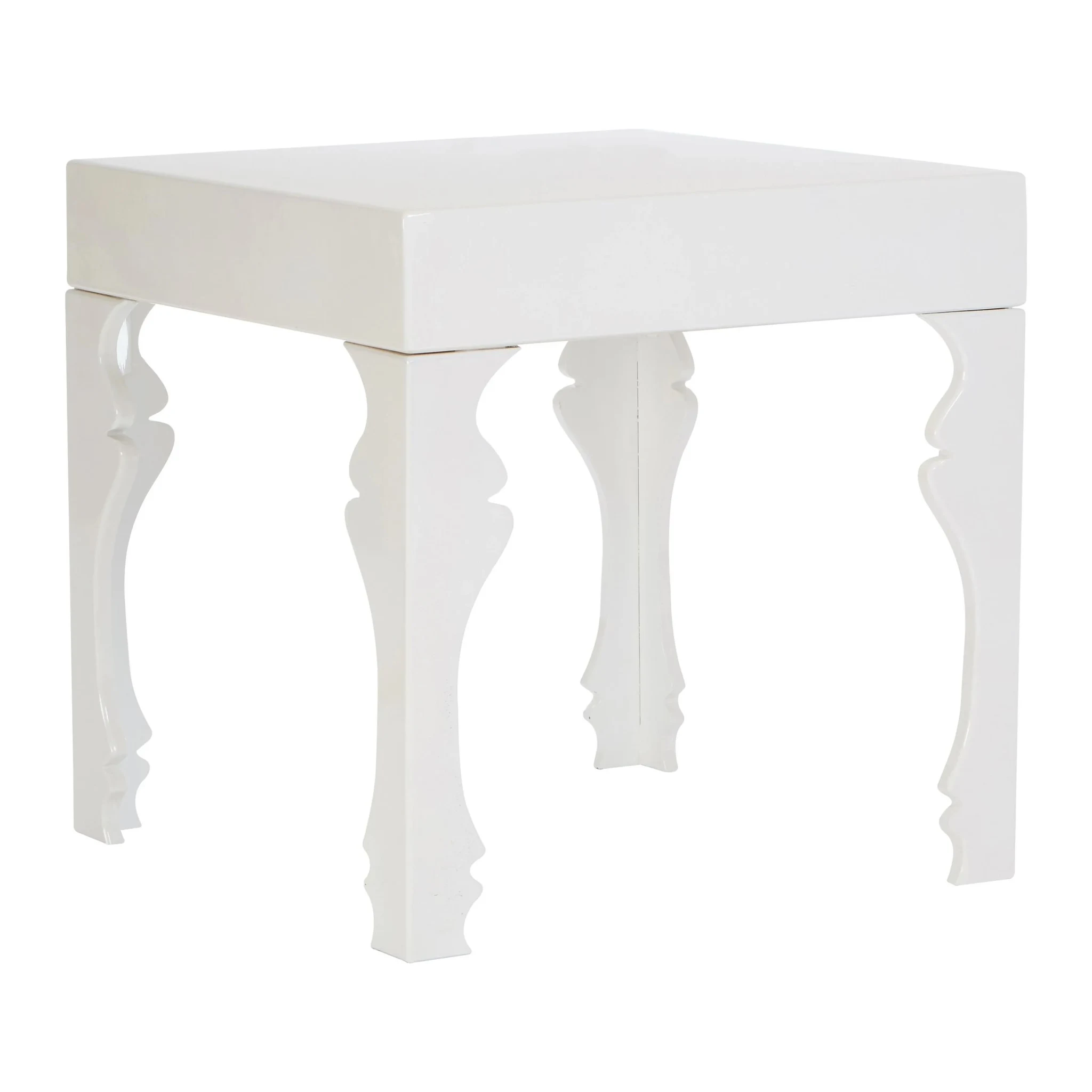 Luis White High Gloss Side Table - Tables, photo 2 of 3