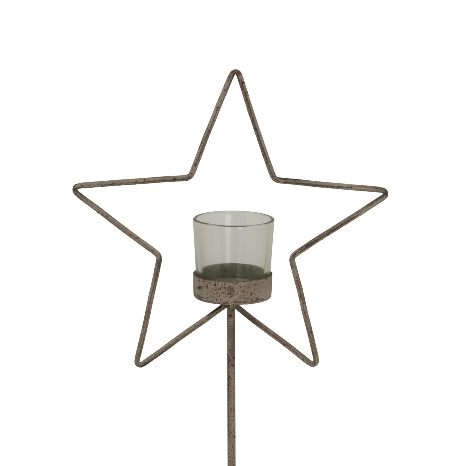 Natural Rustic Star On Wood Stand With Glass Votive - Candles, photo 3 of 5