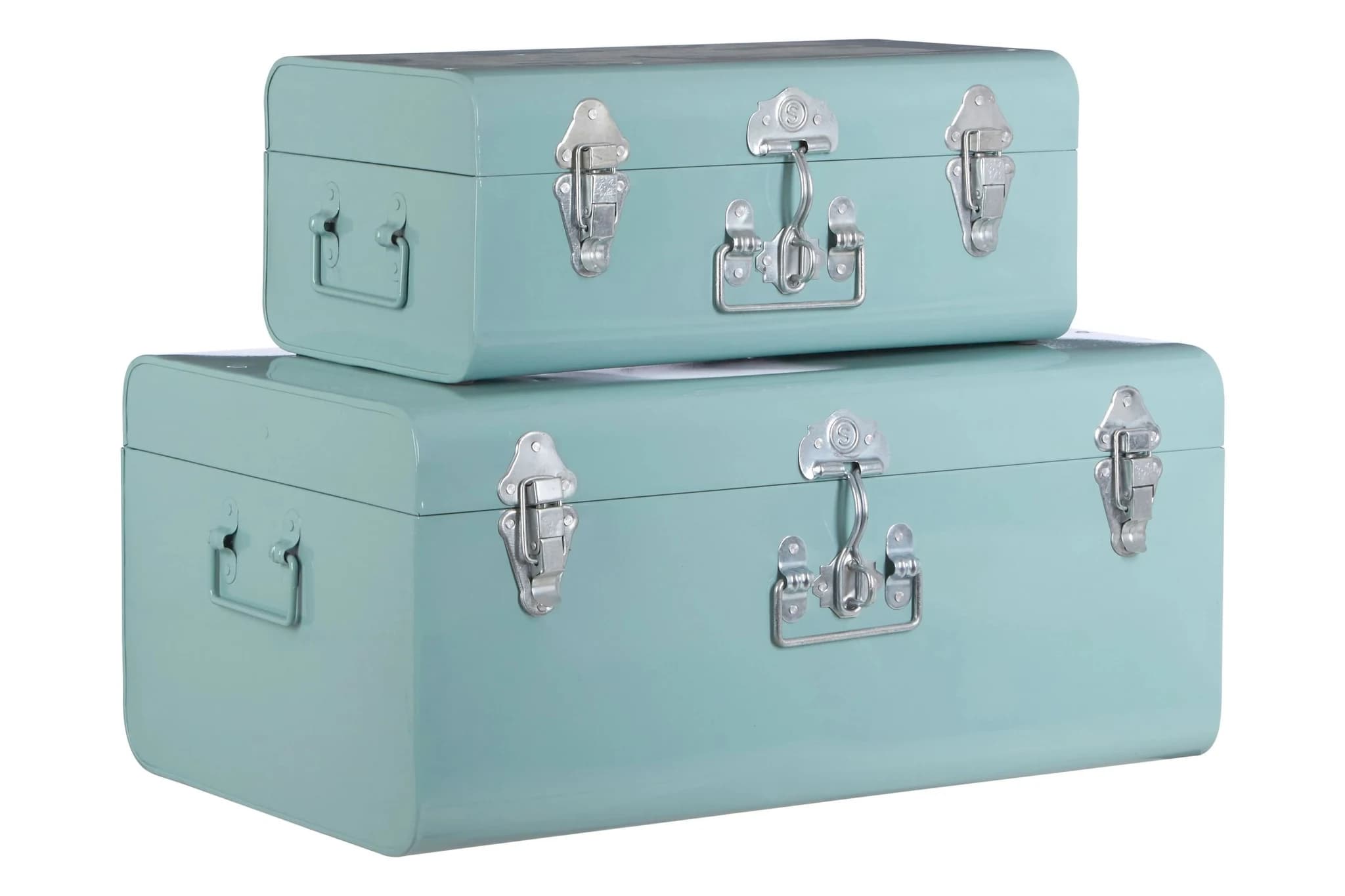 Parley Set of Two Green Storage Trunks - Bookcases & shelving, photo 2 of 3