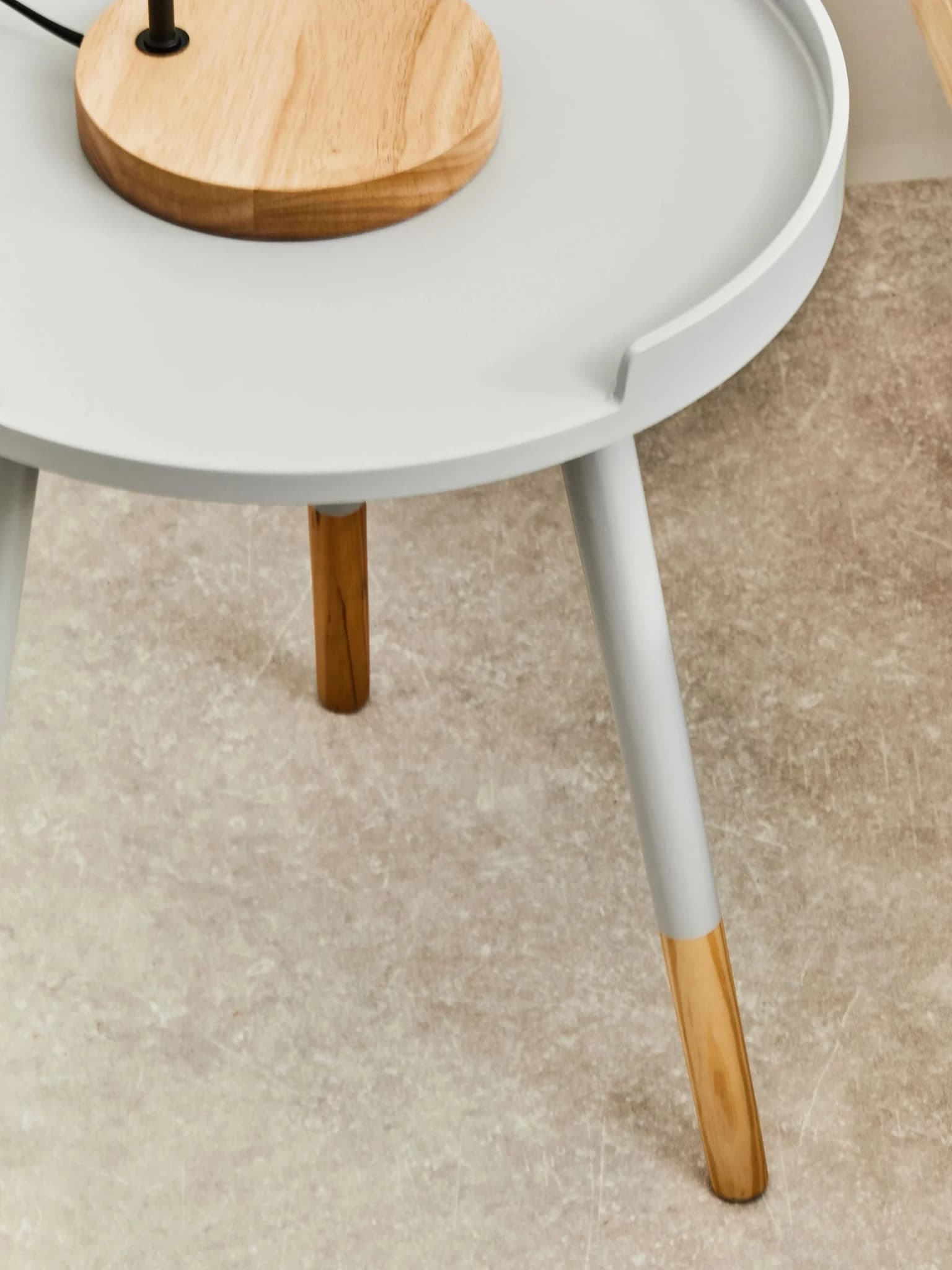 Viborg Grey Small Round Side Table - Tables, photo 2 of 3