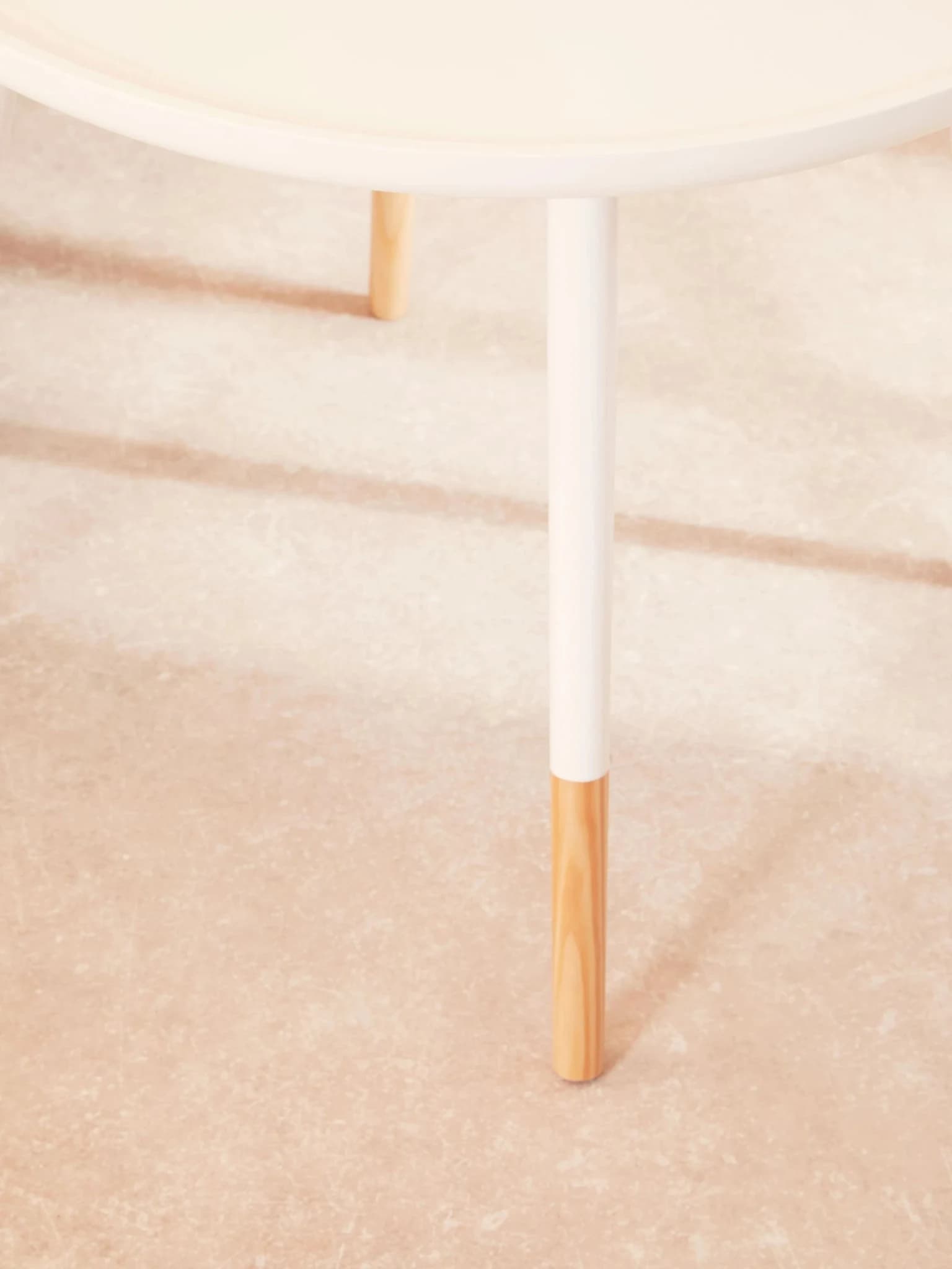 Viborg White And Natural Small Round Side Table - Tables, photo 2 of 3