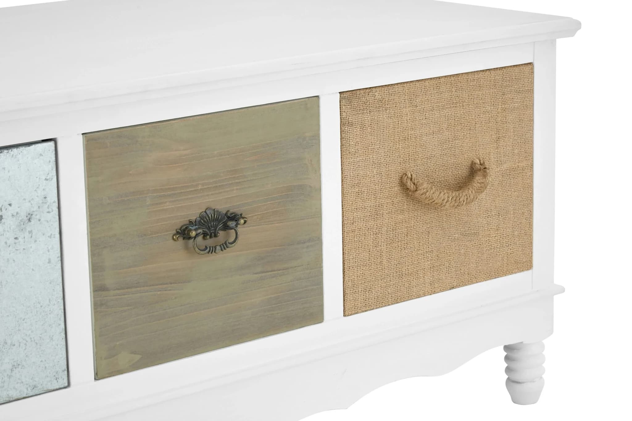 Weymouth White Finish Coffee Table with Multicolour Drawers - Tables, photo 7 of 7
