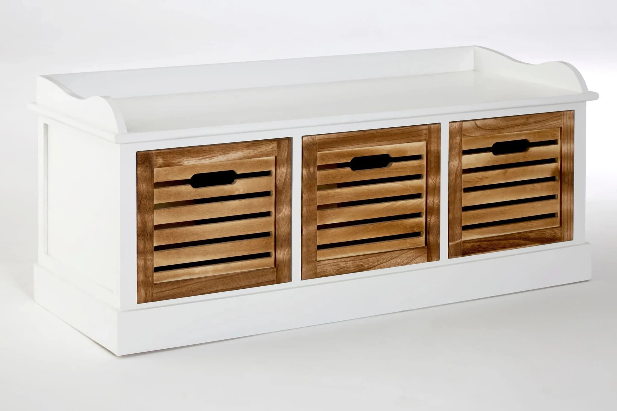 Portsmouth White and Natural Wooden Bench with Drawers - Bookcases & shelving, photo 2 of 5