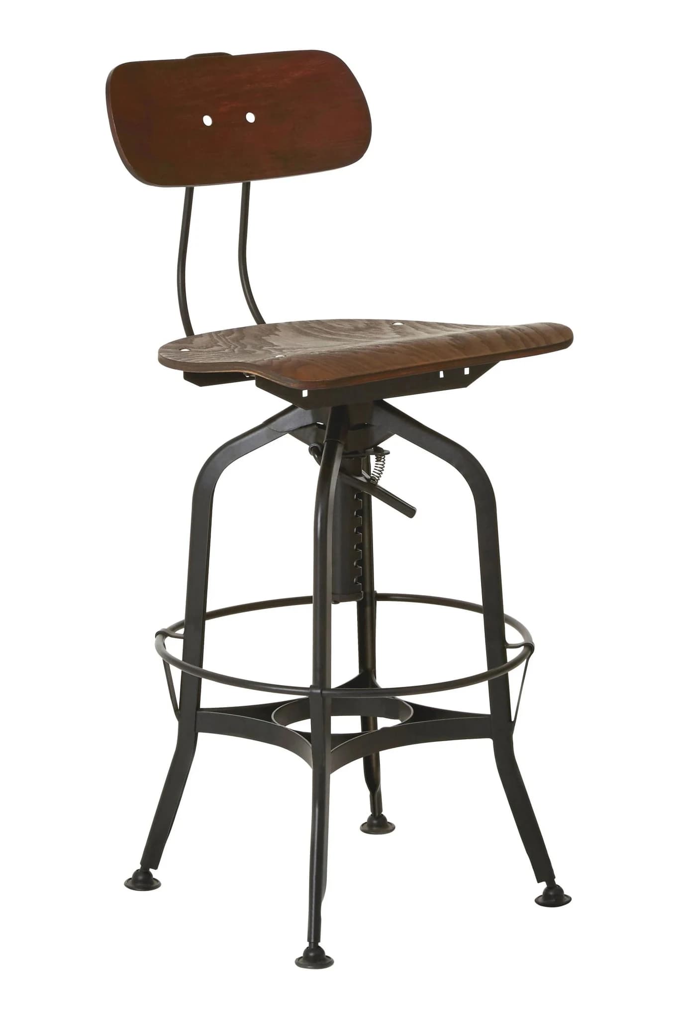 New Foundry Adjustable Wooden Seat Bar Stool - Seating, photo 4 of 8