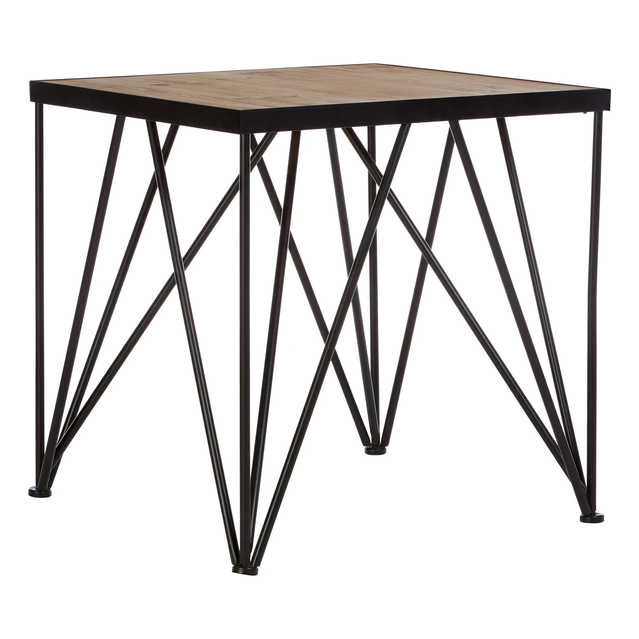 New Foundry Wooden Square Side Table with Metal Legs - Tables, photo 2 of 4