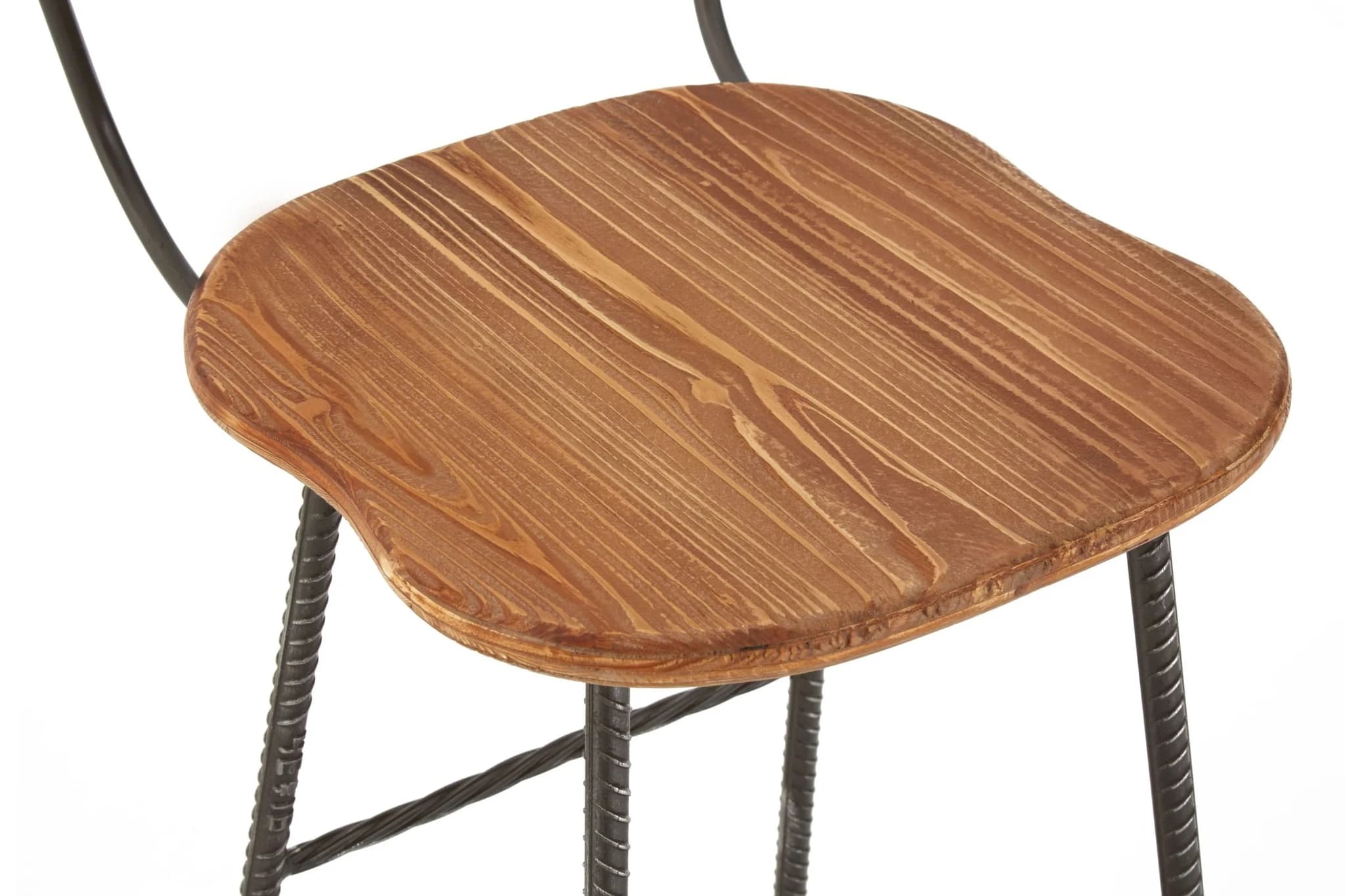 New Foundry Wood and Black Metal Bar Chair - Seating, photo 4 of 4