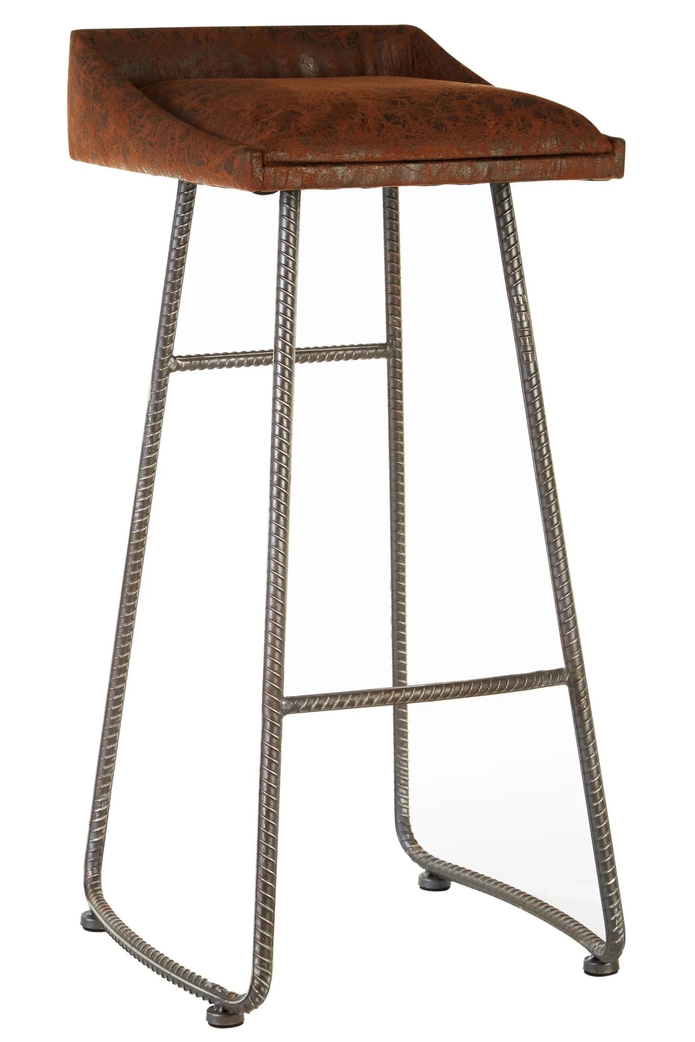 New Foundry Brown Leather Effect Bar Stool - Seating, photo 4 of 7