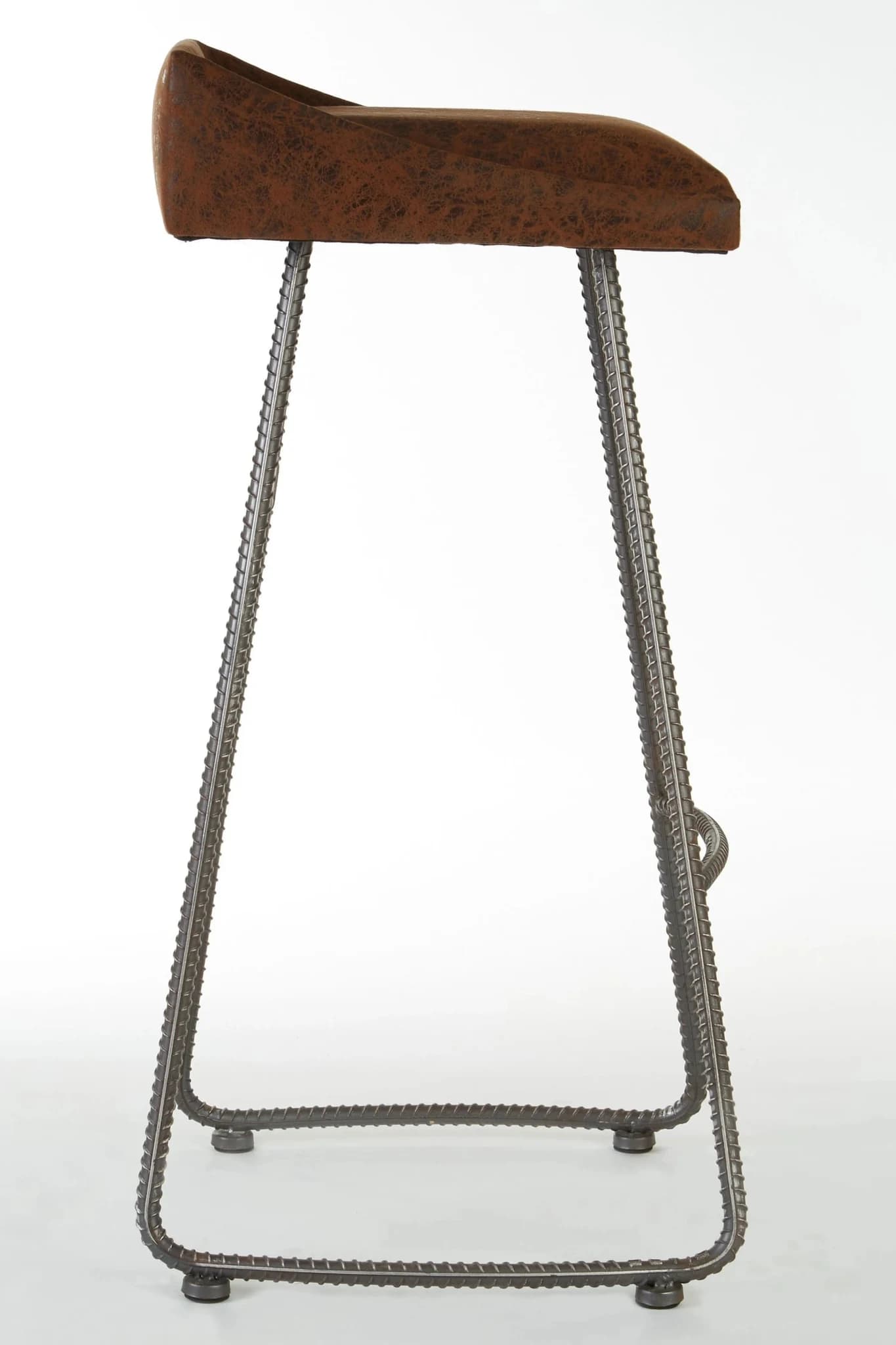 New Foundry Brown Leather Effect Bar Stool - Seating, photo 3 of 7