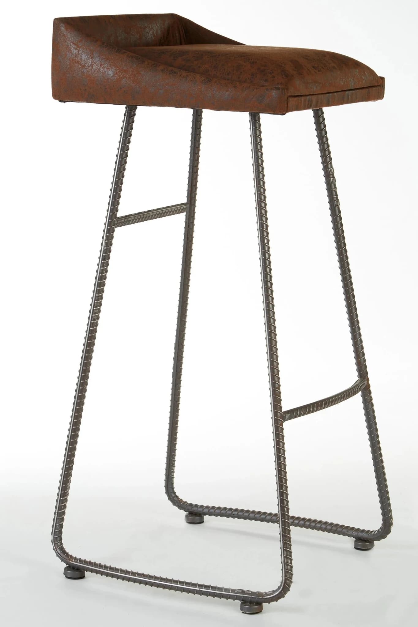 New Foundry Brown Leather Effect Bar Stool - Seating, photo 2 of 7