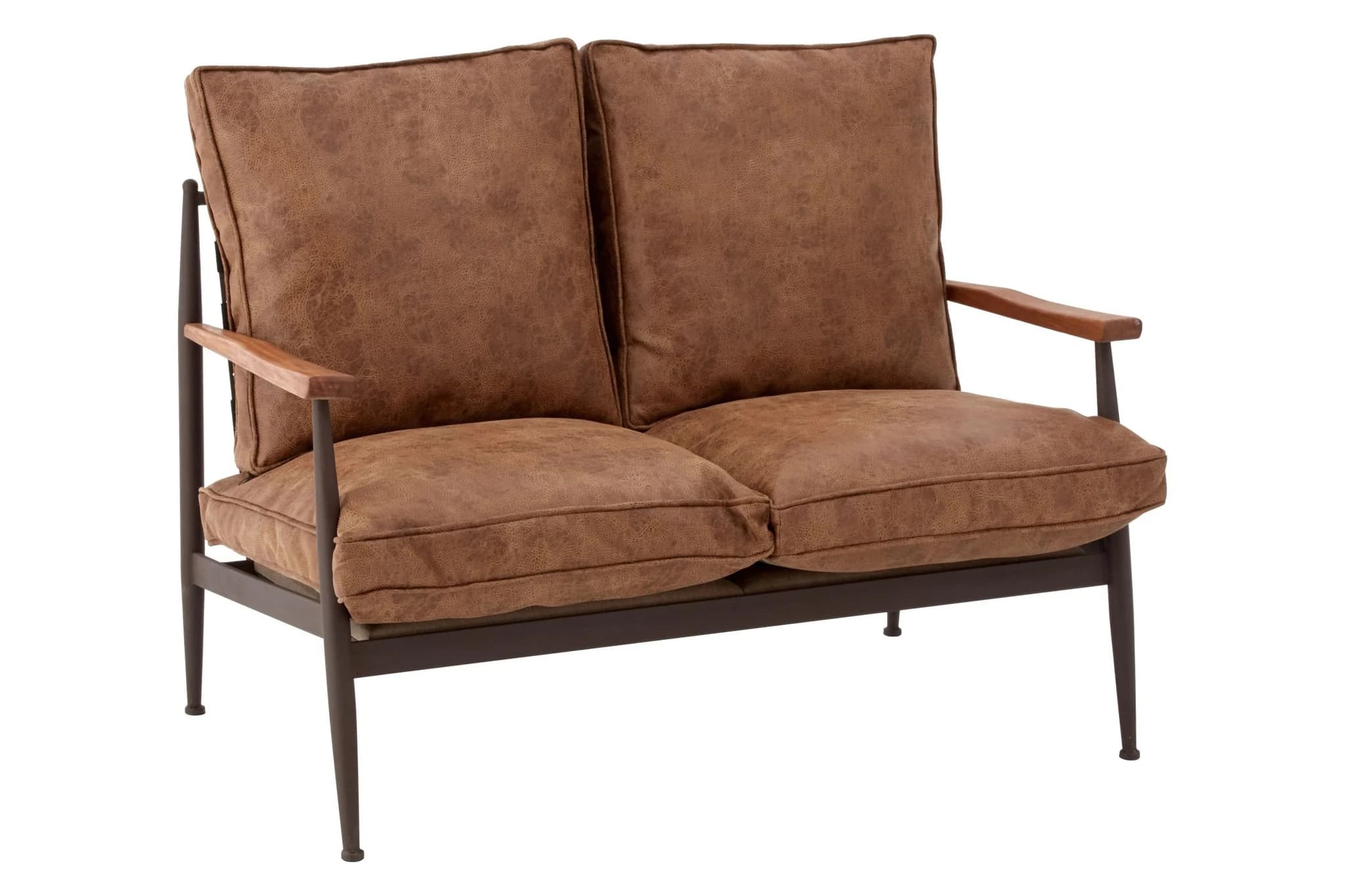 New Foundry Brown Leather Effect 2 Seater Sofa - Seating, photo 2 of 4