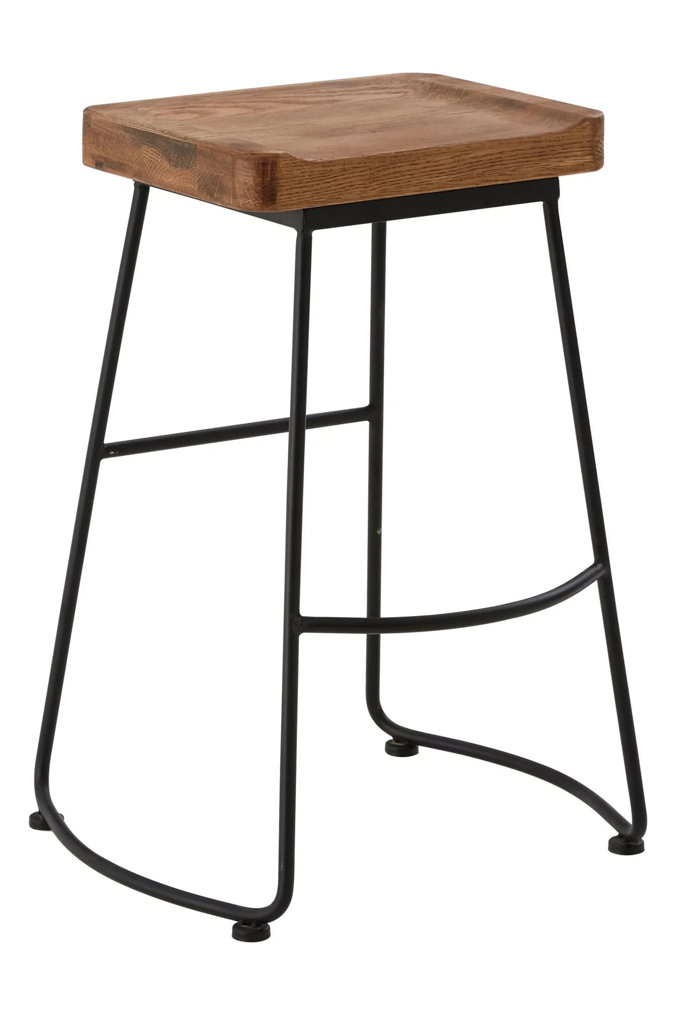 Lyon Weathered Oak Wood and Metal Bar Stool - Seating, photo 2 of 3
