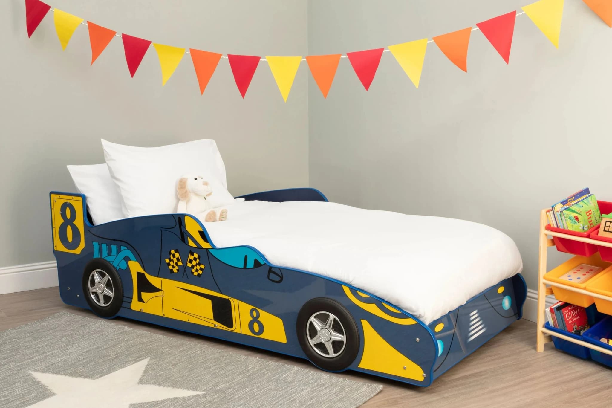 Nico Kids Blue Racing Car Bed - Decorative, photo 2 of 8
