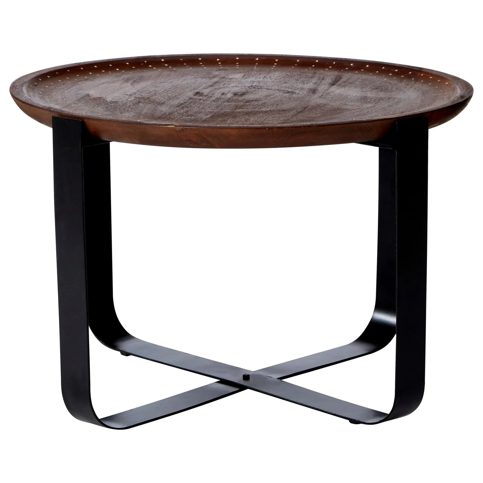 Templar Mango Wood Round Side Table with Black Base - Tables, photo 2 of 4