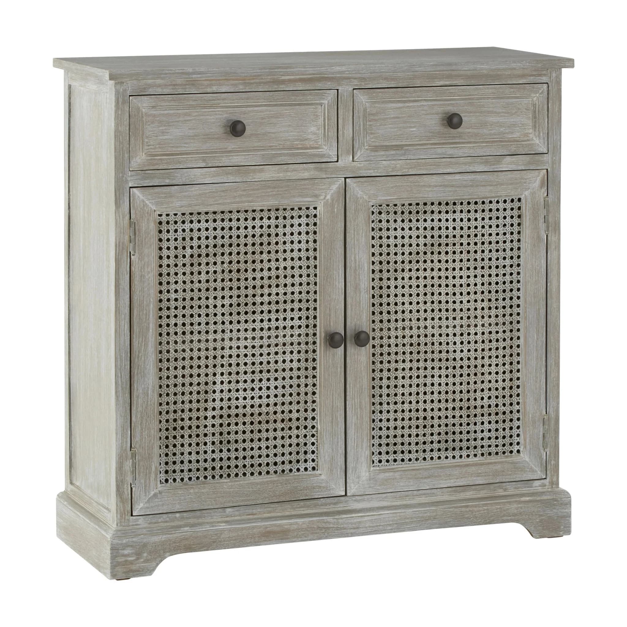 Heritage Grey Wash Rattan and Wooden Two Door Sideboard - Bookcases & shelving, photo 4 of 7
