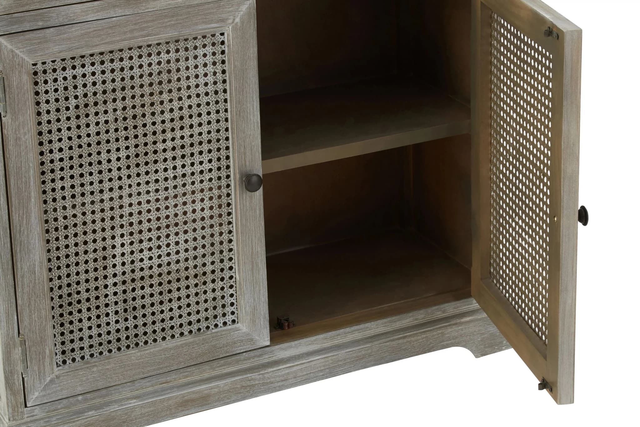 Heritage Grey Wash Rattan and Wooden Two Door Sideboard - Bookcases & shelving, photo 5 of 7