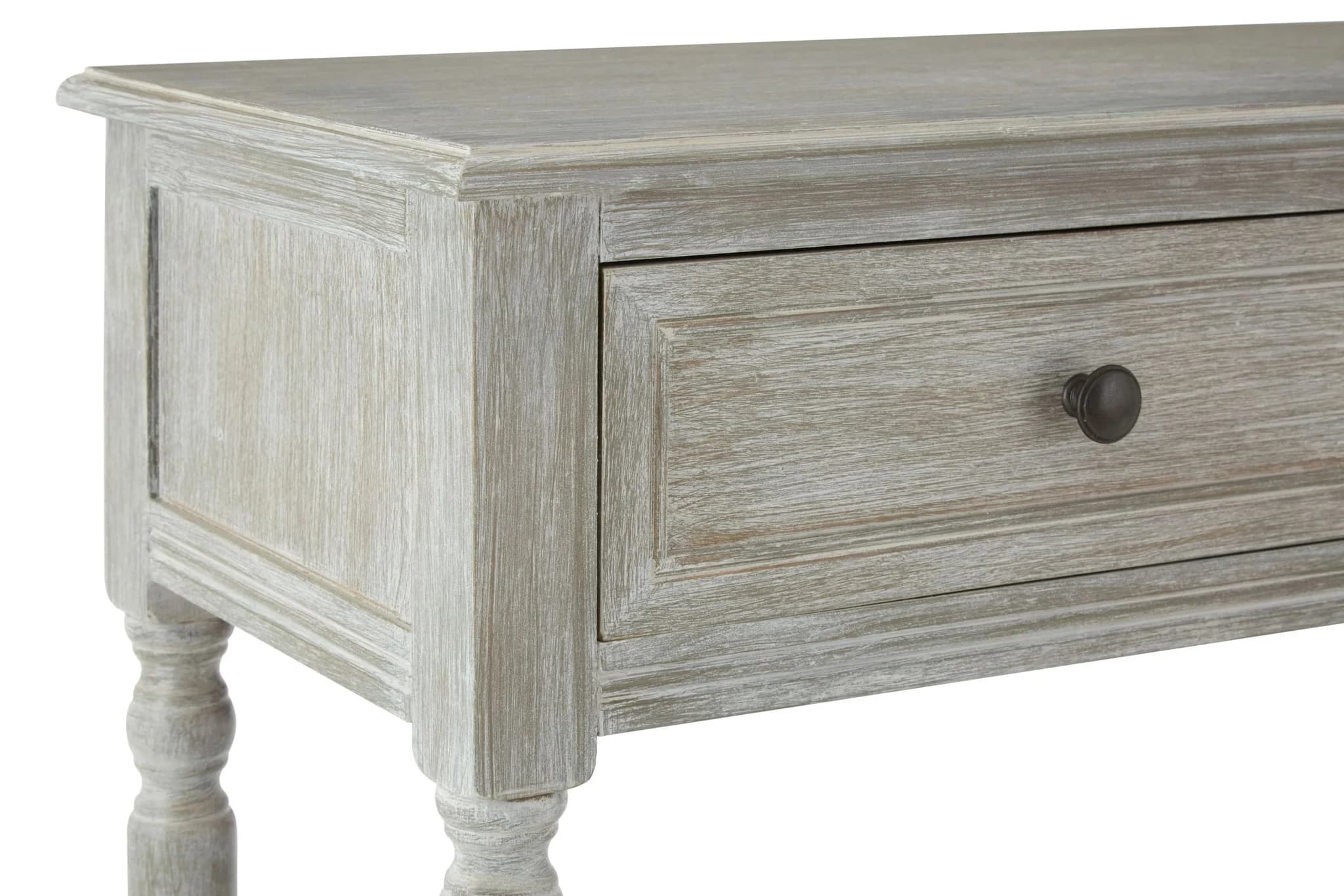 Heritage Two Drawer Grey Wash Wooden Console Table - Tables, photo 8 of 8