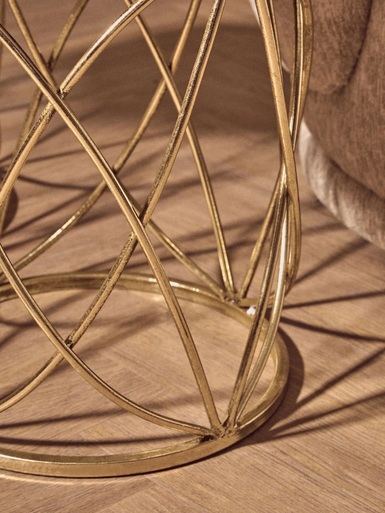 Arcana Gold Finish Set Of Two Round Side Tables with Mirror Top - Tables, photo 2 of 8