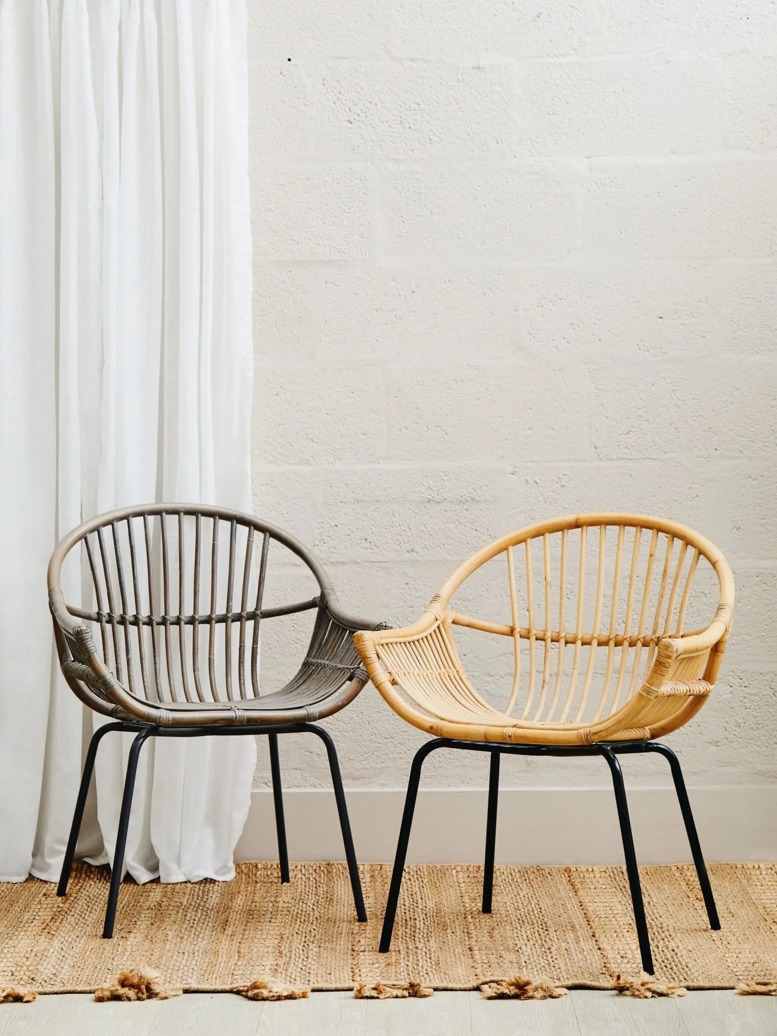 Lagom Grey Wash Natural Rattan Chair - Seating, photo 4 of 8