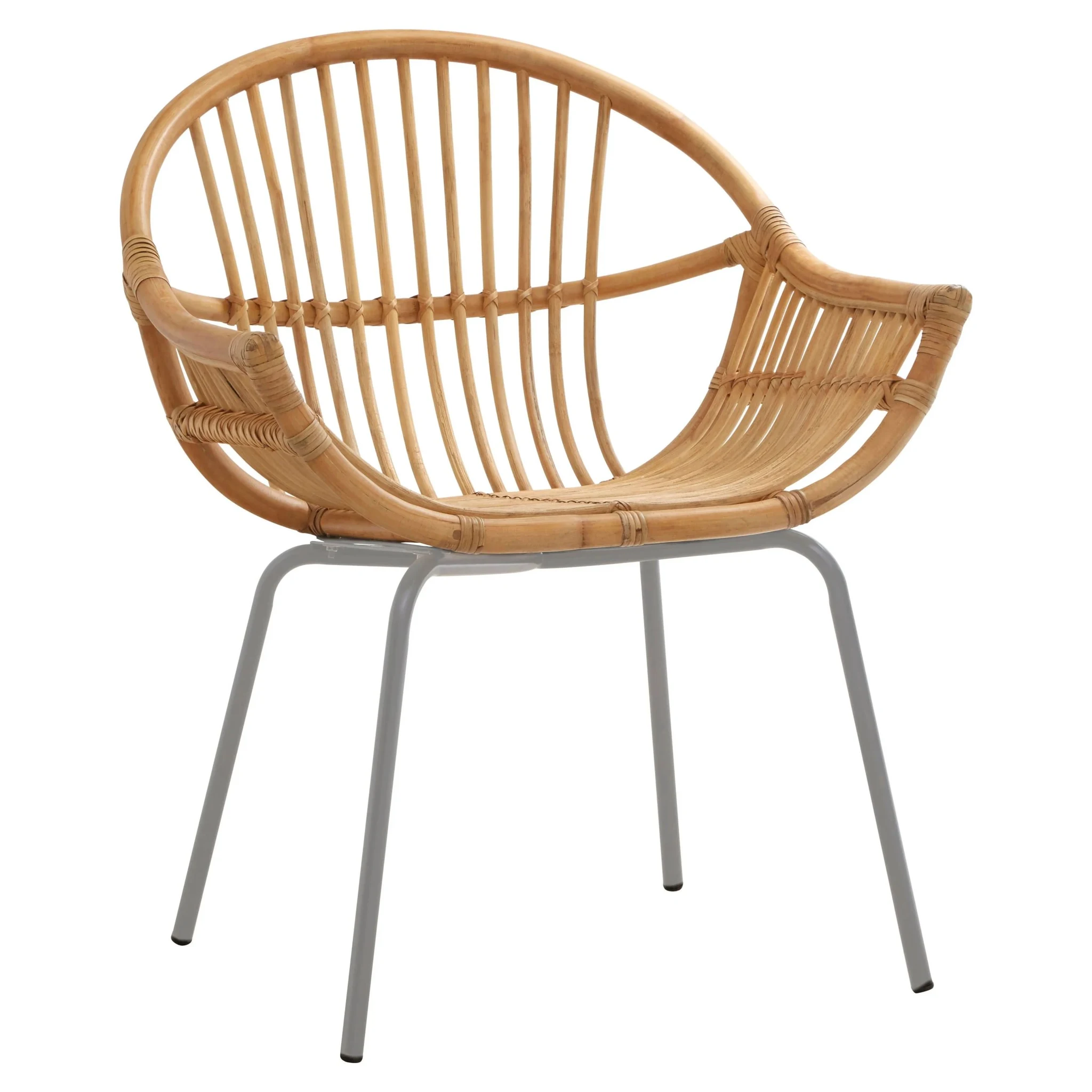 Lagom Natural Rattan Grey Metal Chair - Seating, photo 5 of 7