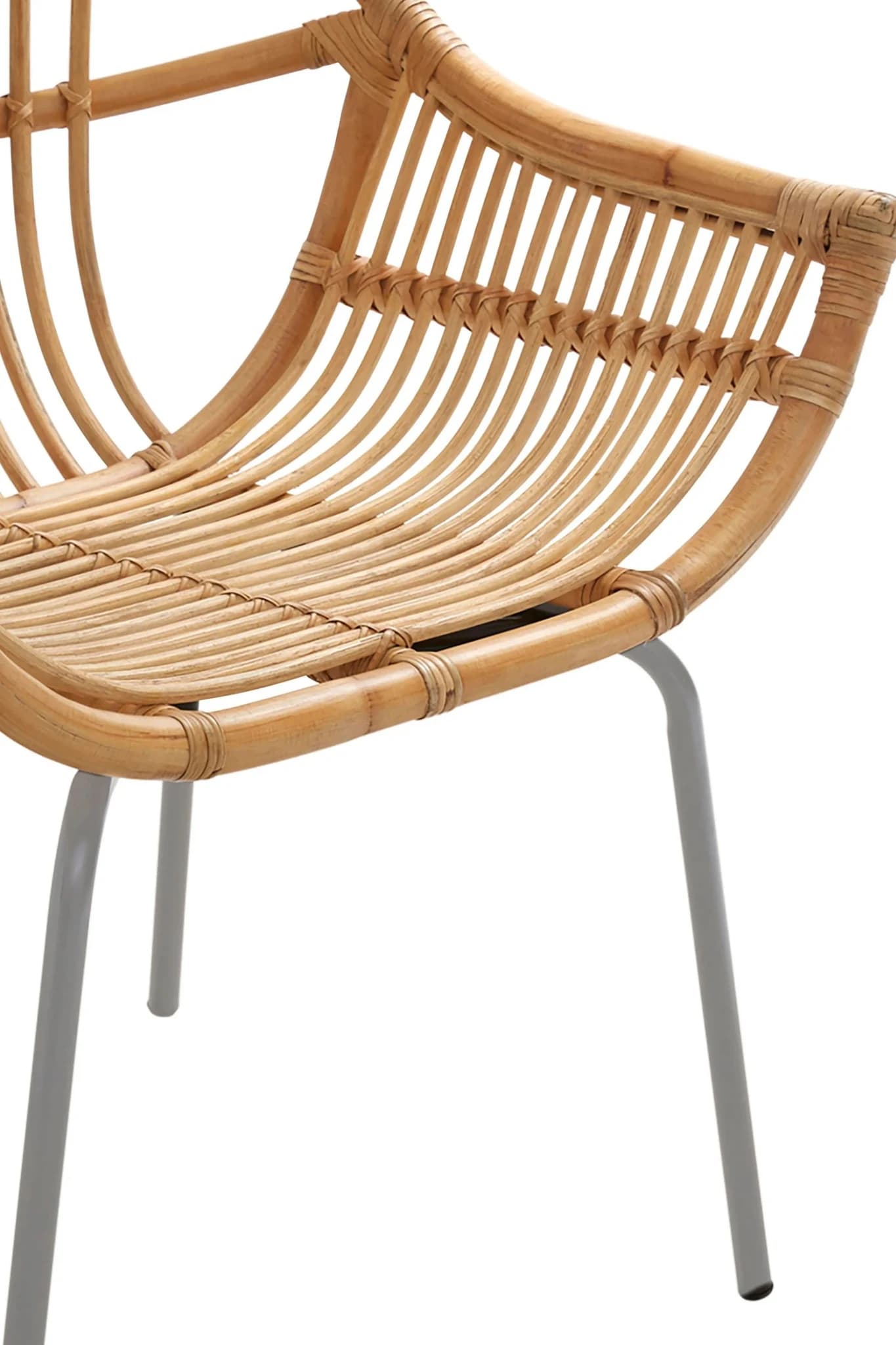 Lagom Natural Rattan Grey Metal Chair - Seating, photo 6 of 7