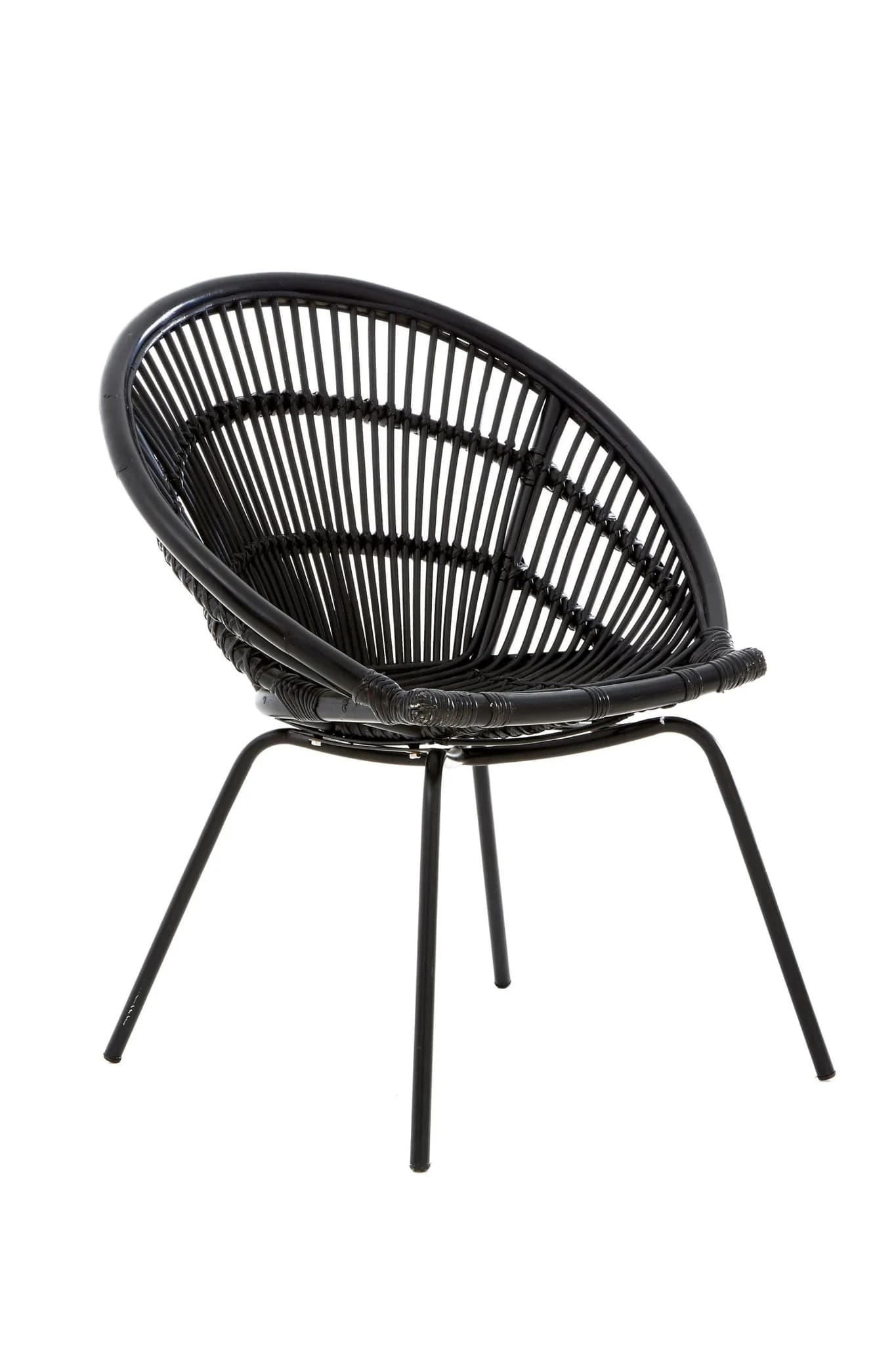 Lagom Black Natural Rattan Chair With Iron Legs - Seating, photo 7 of 8
