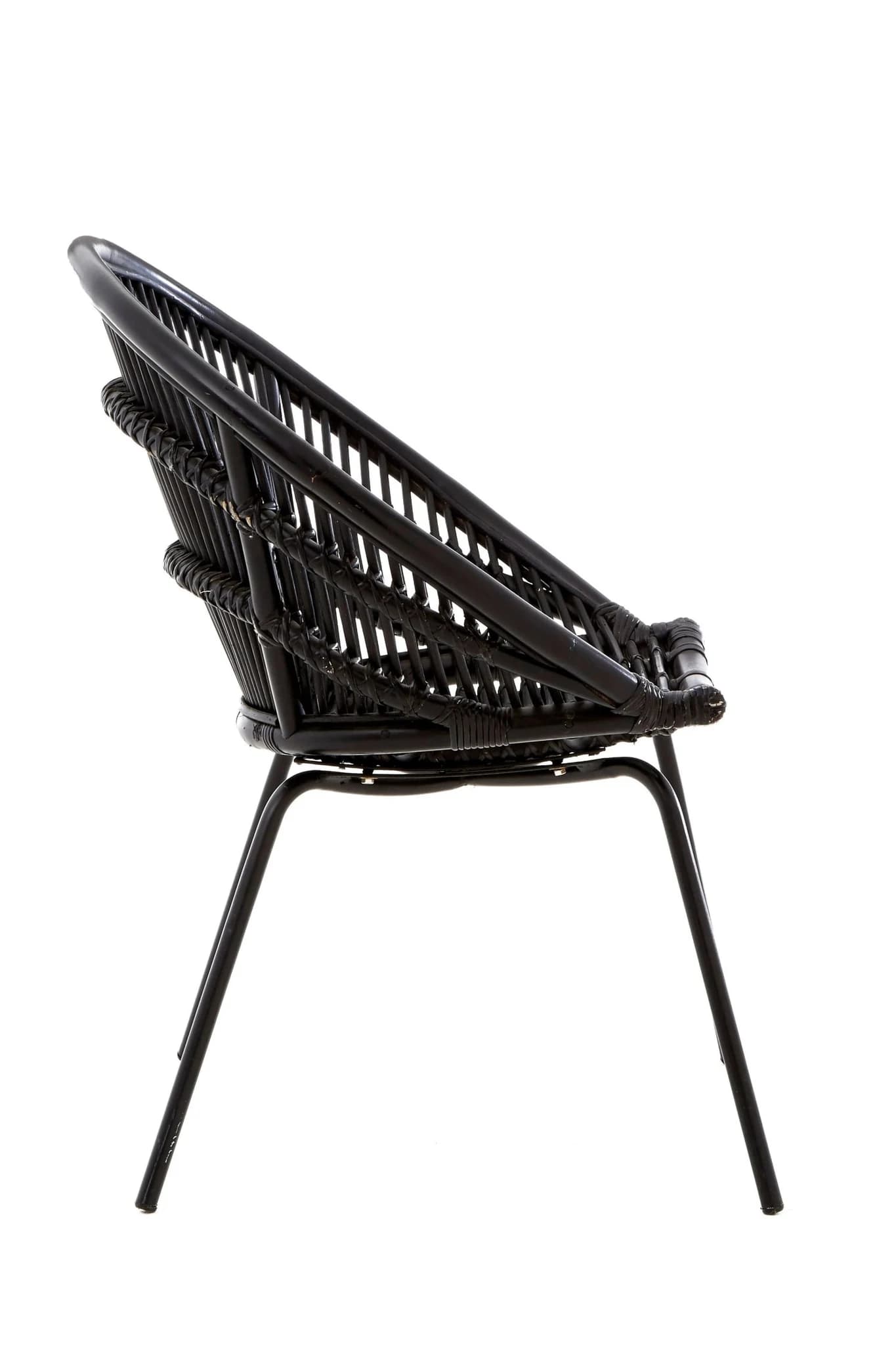 Lagom Black Natural Rattan Chair With Iron Legs - Seating, photo 6 of 8