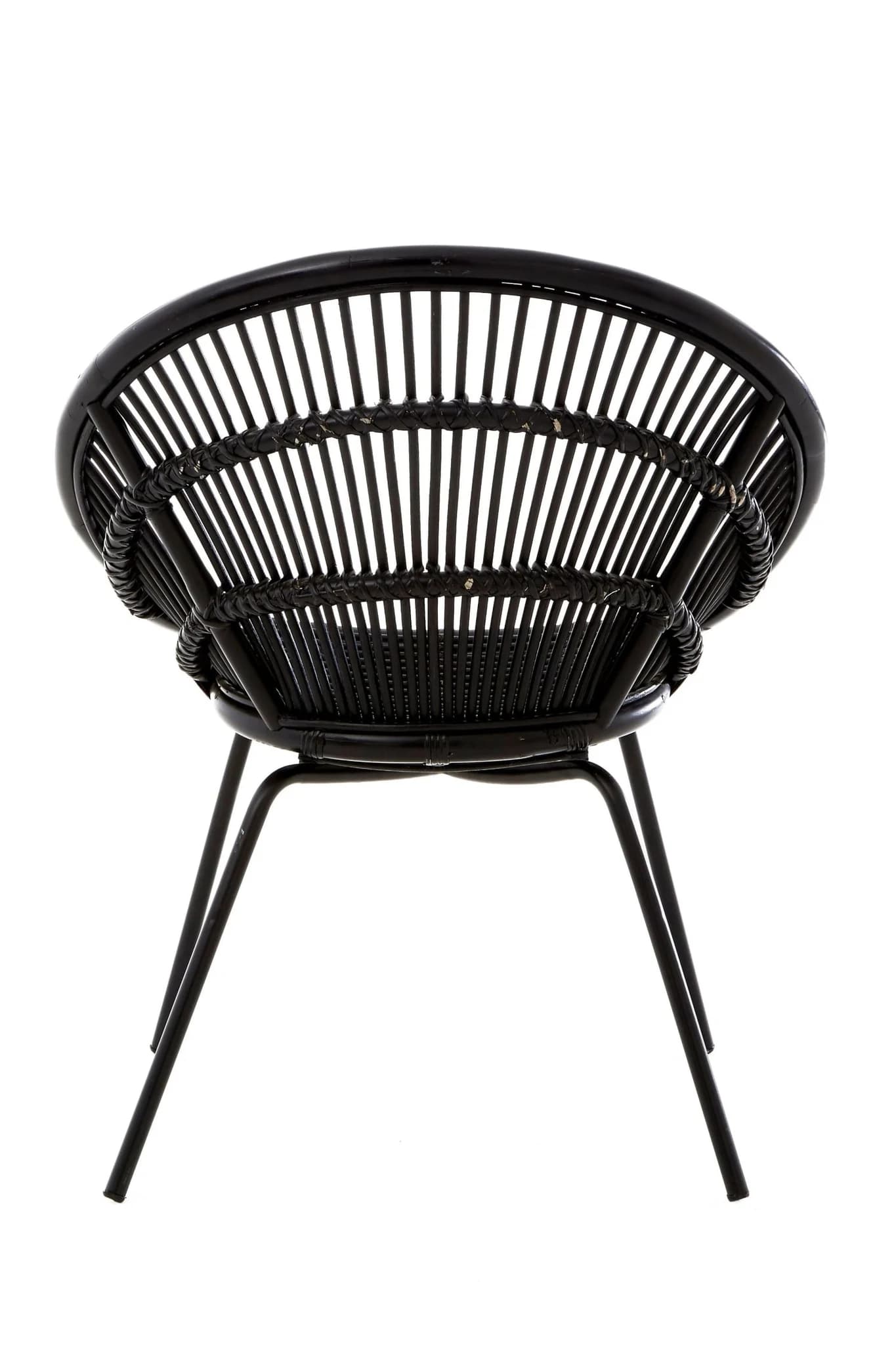 Lagom Black Natural Rattan Chair With Iron Legs - Seating, photo 5 of 8