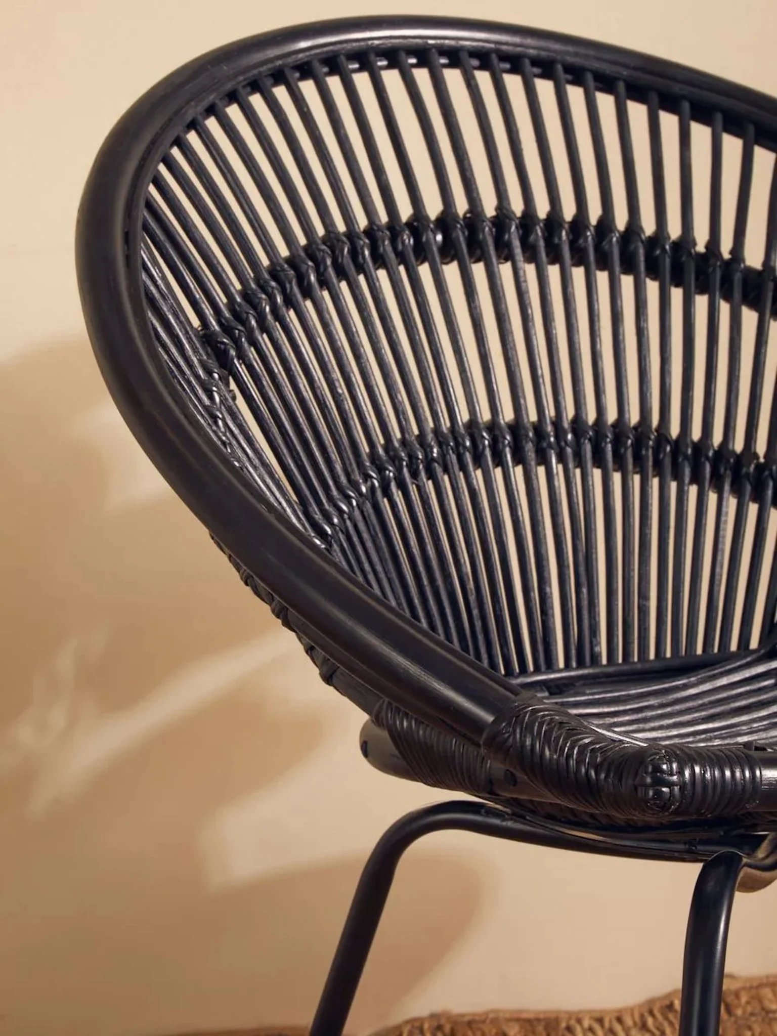 Lagom Black Natural Rattan Chair With Iron Legs - Seating, photo 3 of 8