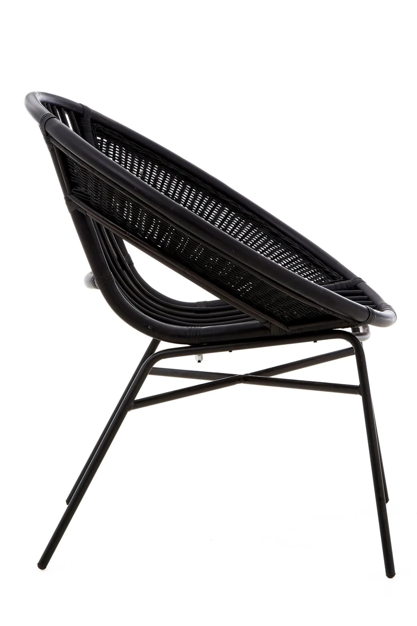 Lagom Black Natural Rattan And Iron Black Chair - Seating, photo 5 of 8