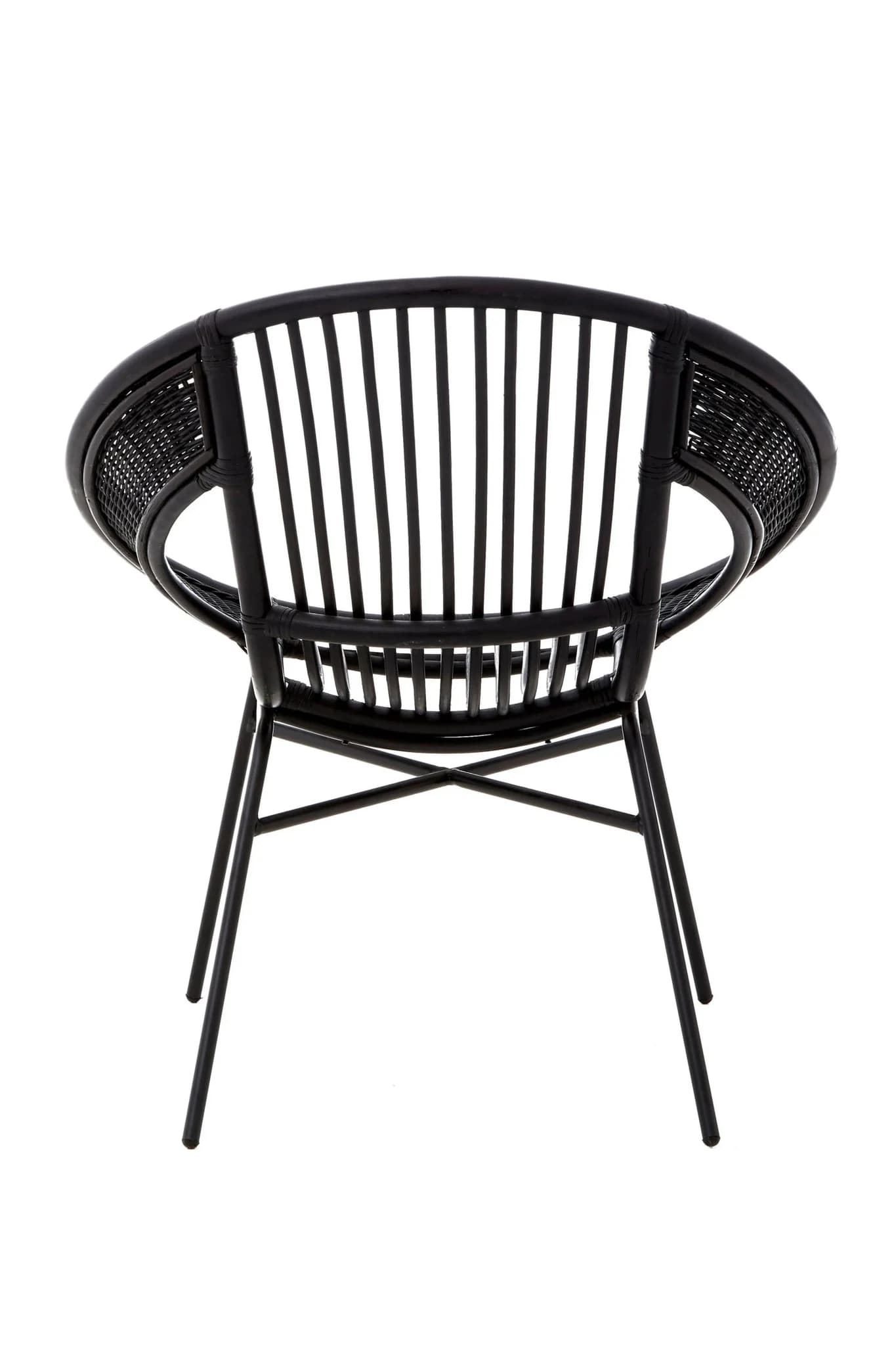 Lagom Black Natural Rattan And Iron Black Chair - Seating, photo 4 of 8