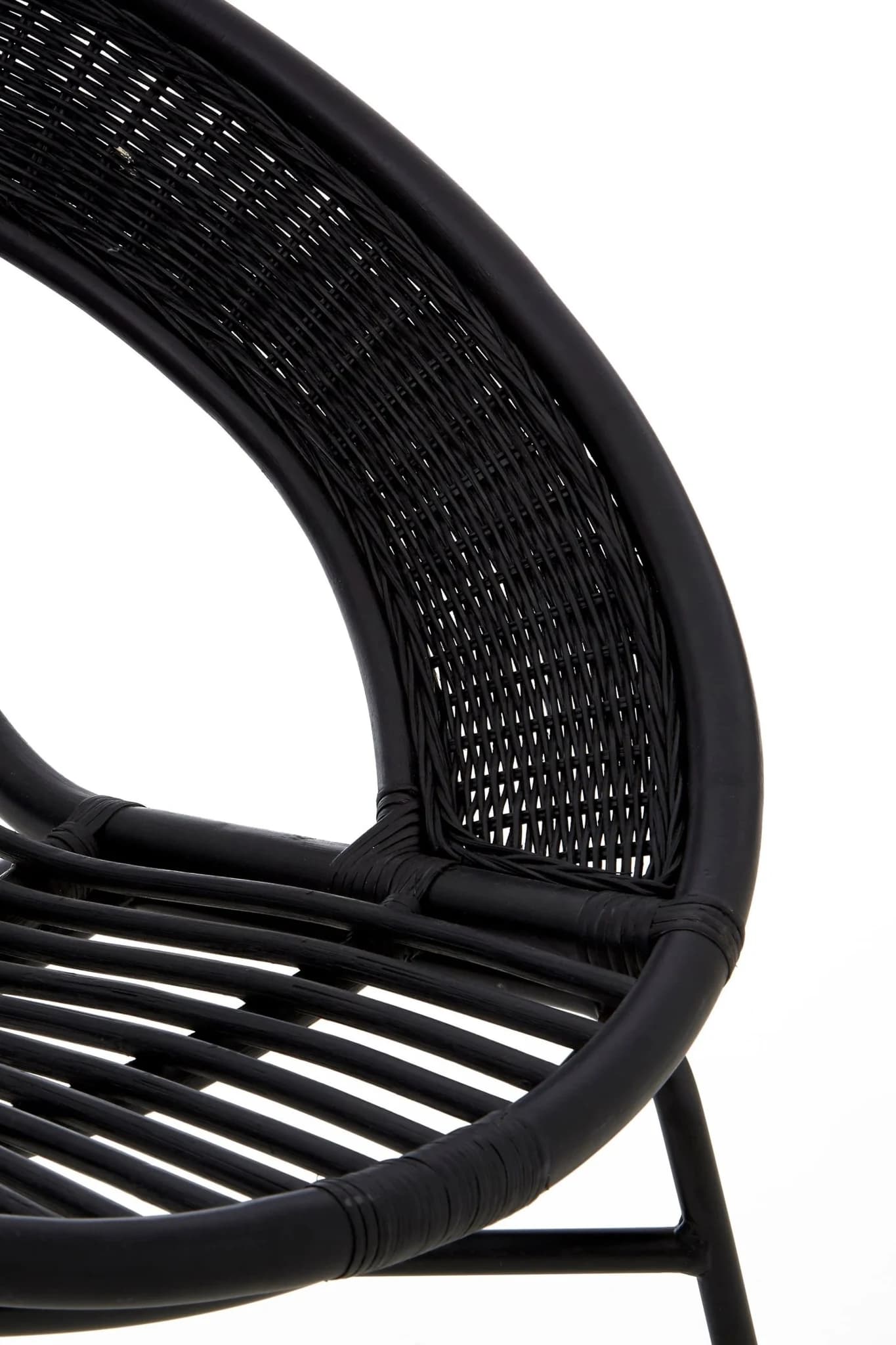 Lagom Black Natural Rattan And Iron Black Chair - Seating, photo 8 of 8