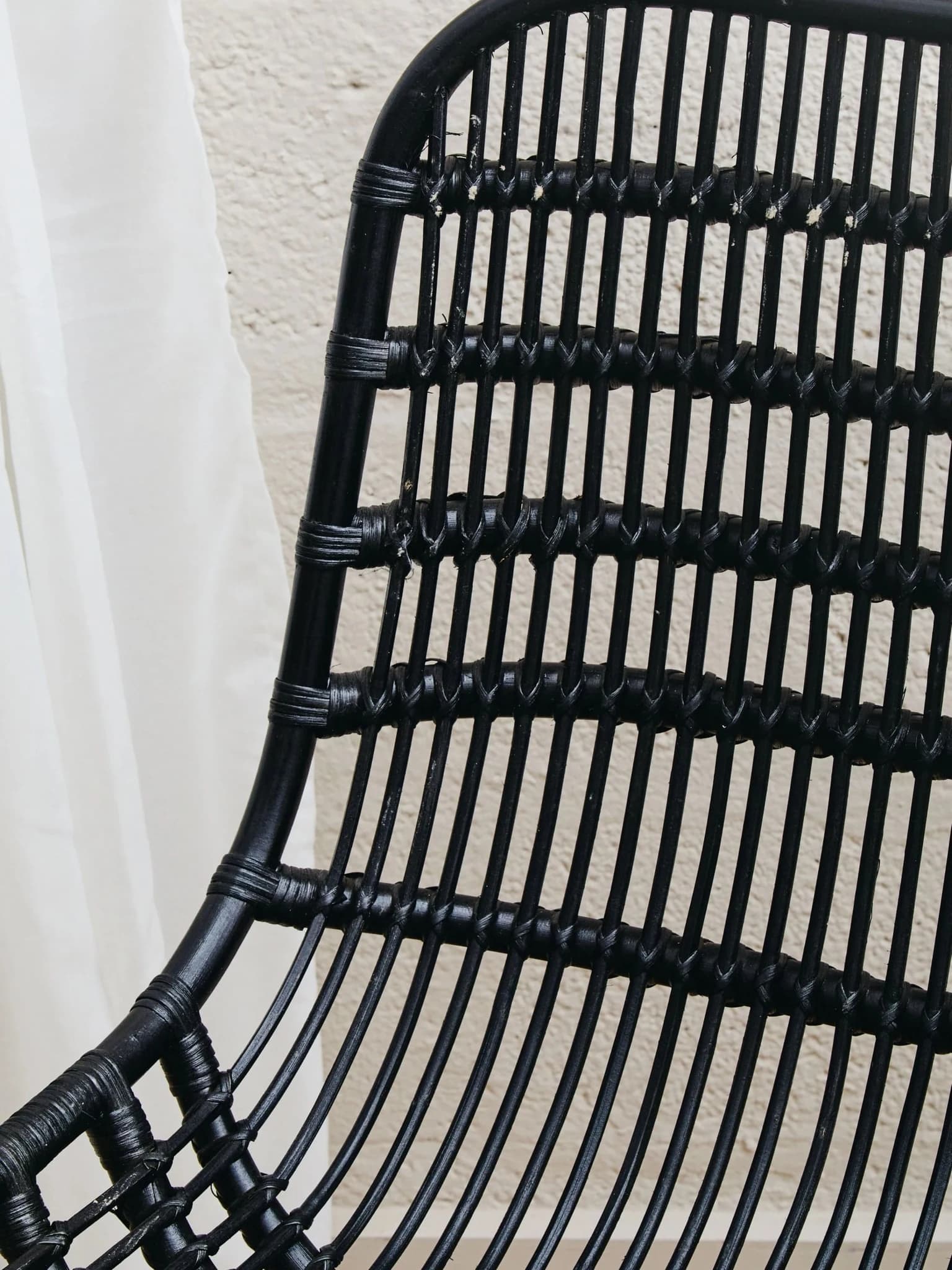 Lagom Curved Black Natural Rattan Chair - Seating, photo 5 of 8