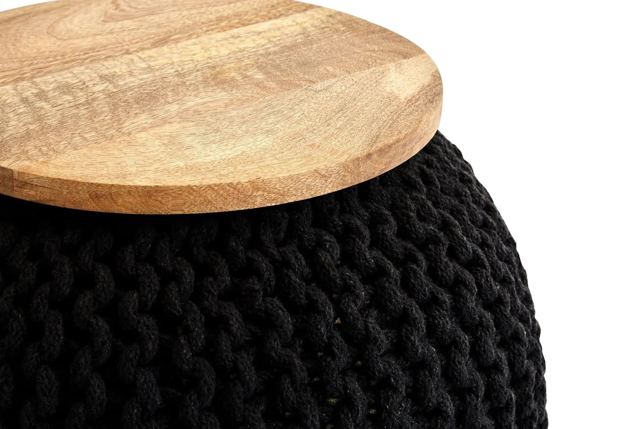 Fusion Black Knitted Pouffe - Decorative, photo 3 of 3