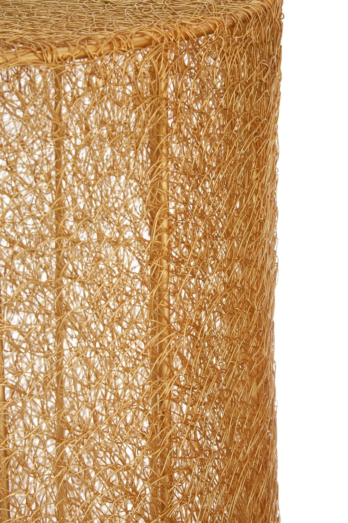 Templar Gold Finish Mesh Set of 2 Round Side Tables - Tables, photo 4 of 5